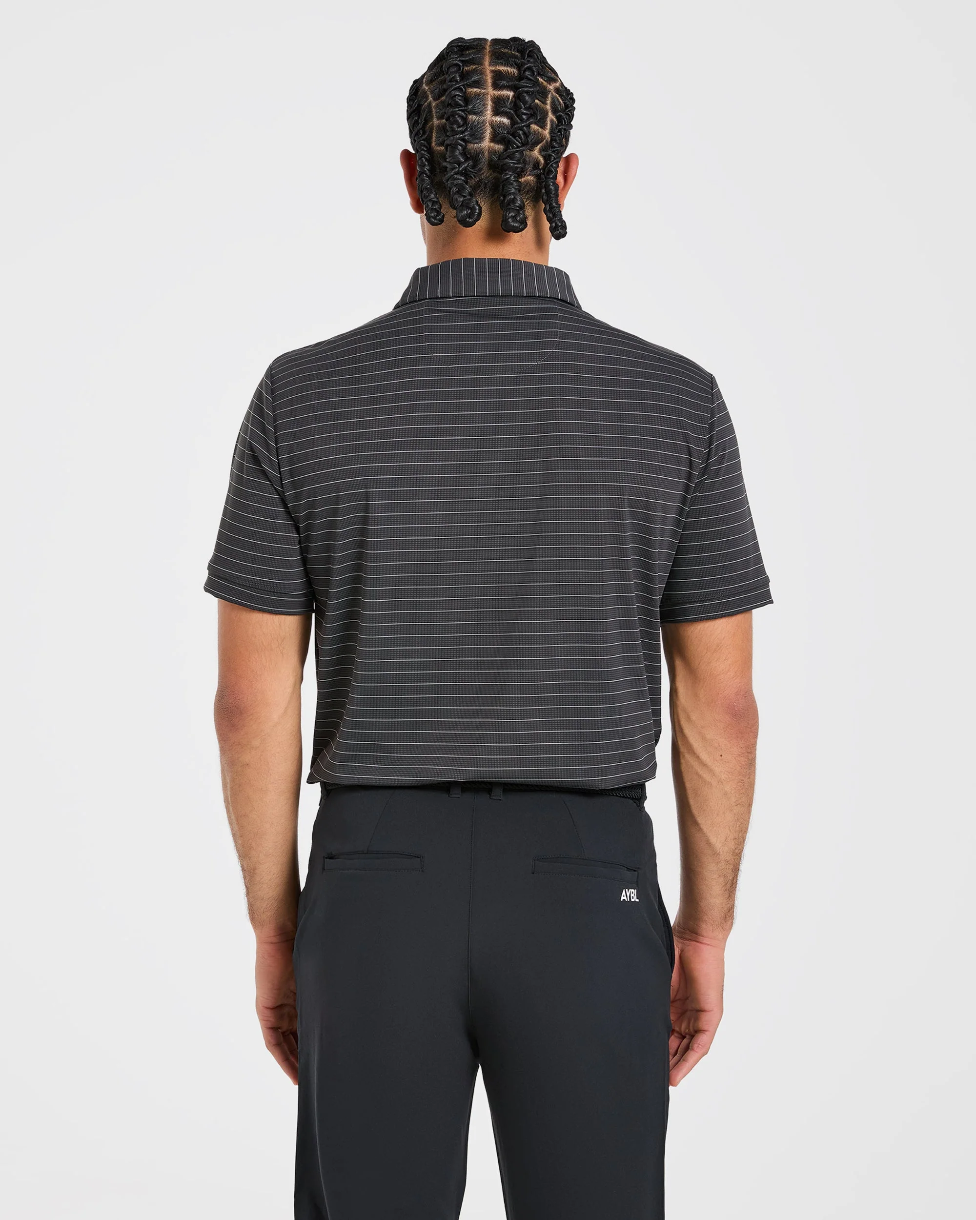 Classic Stripe Polo - Charcoal - Image 2