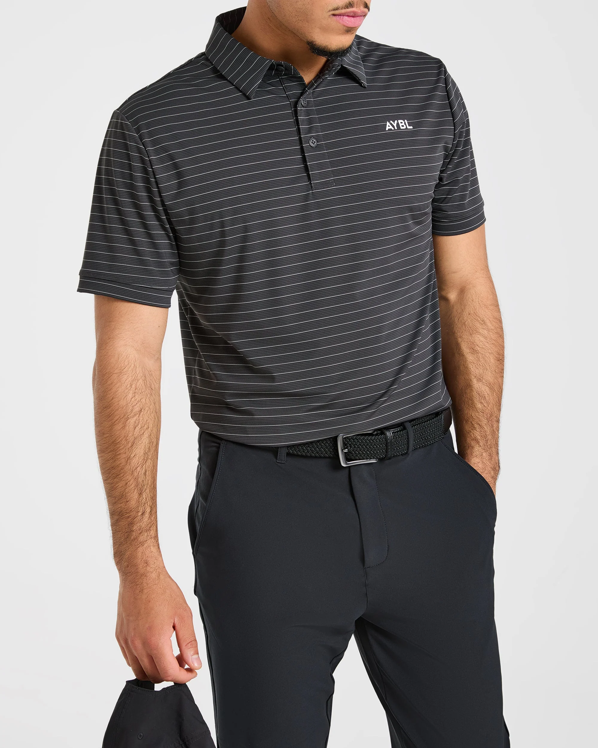Classic Stripe Polo - Charcoal - Image 8