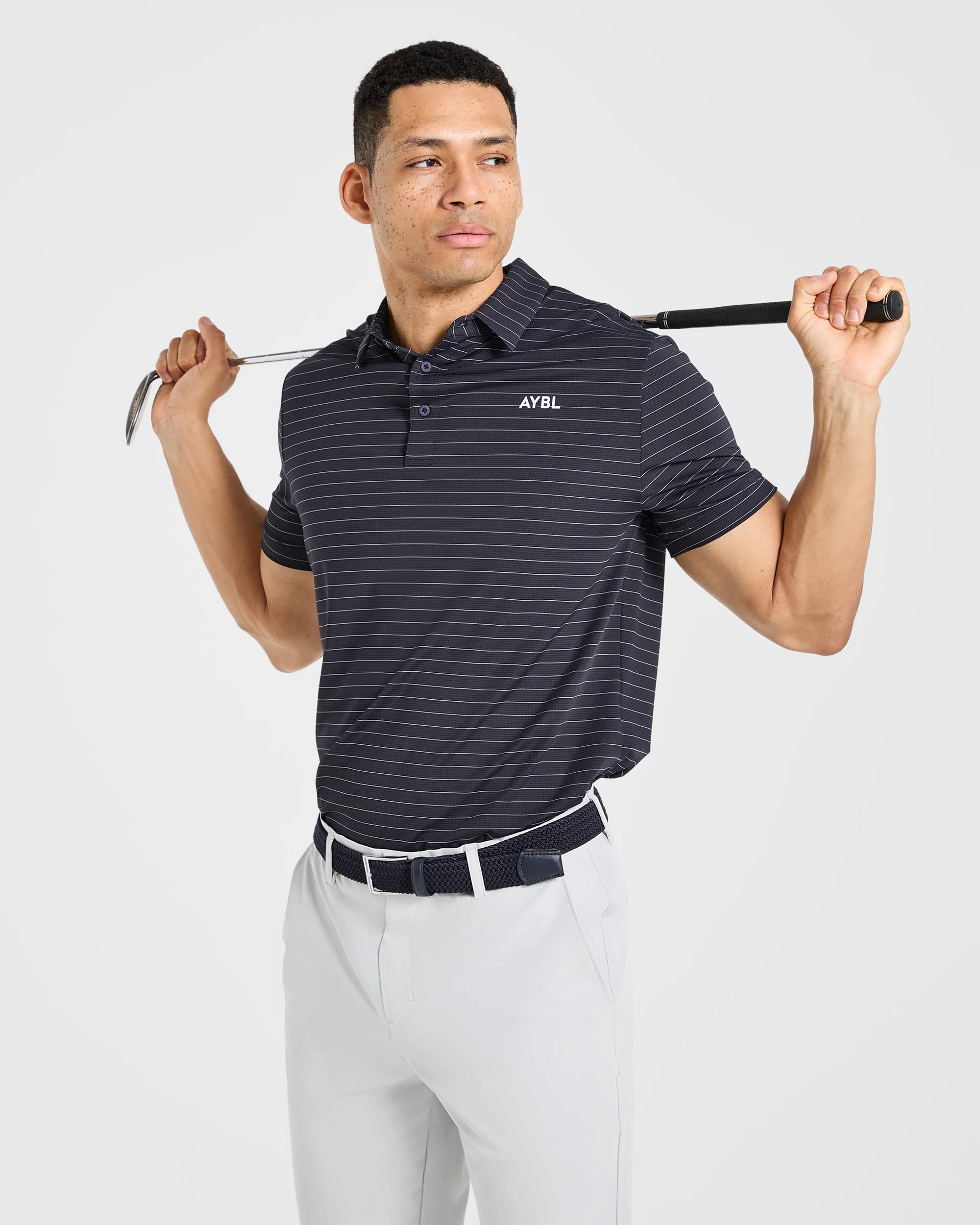 Classic Stripe Polo - Navy - Image 7