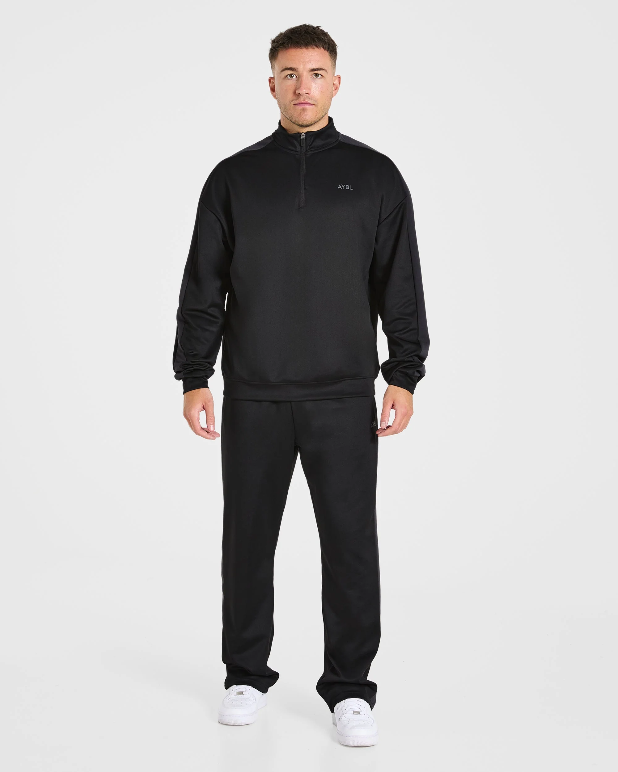 Classic Track 1/4 Zip Pullover - Noir/Charcoal - Image 3