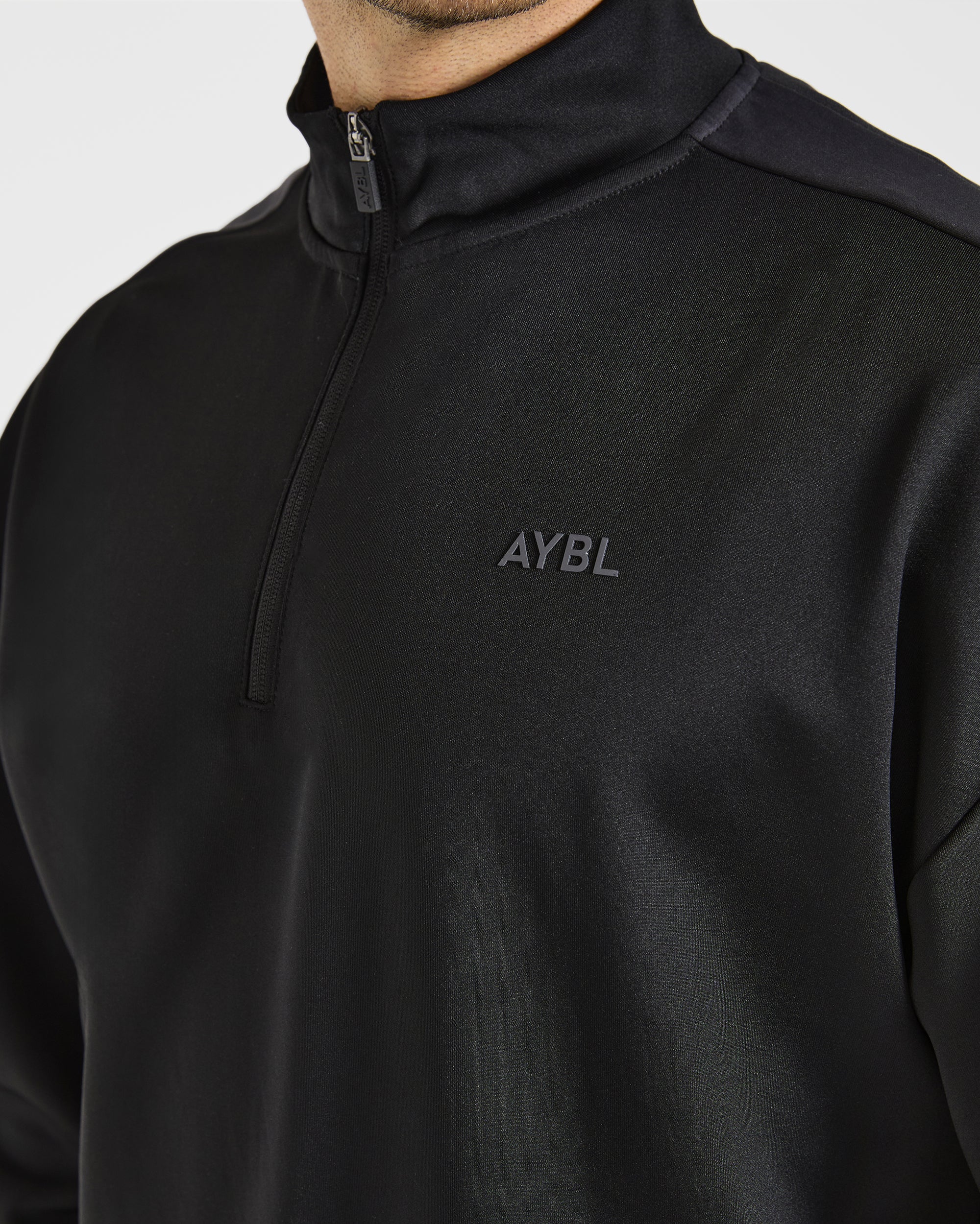 Classic Track 1/4 Zip Pullover - Noir/Charcoal - Image 5