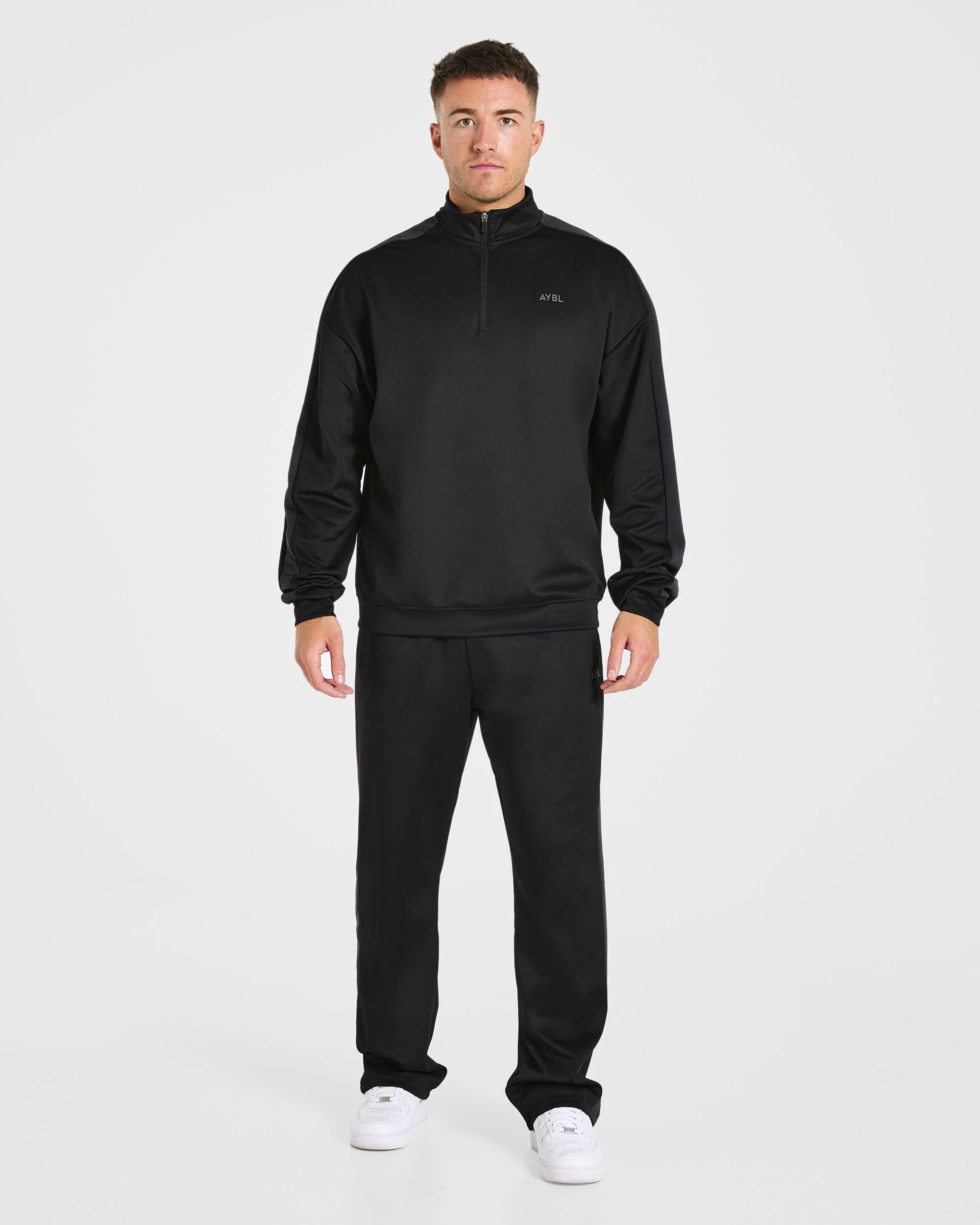 Classic Track Straight Leg Joggers - Noir/Charcoal - Image 3