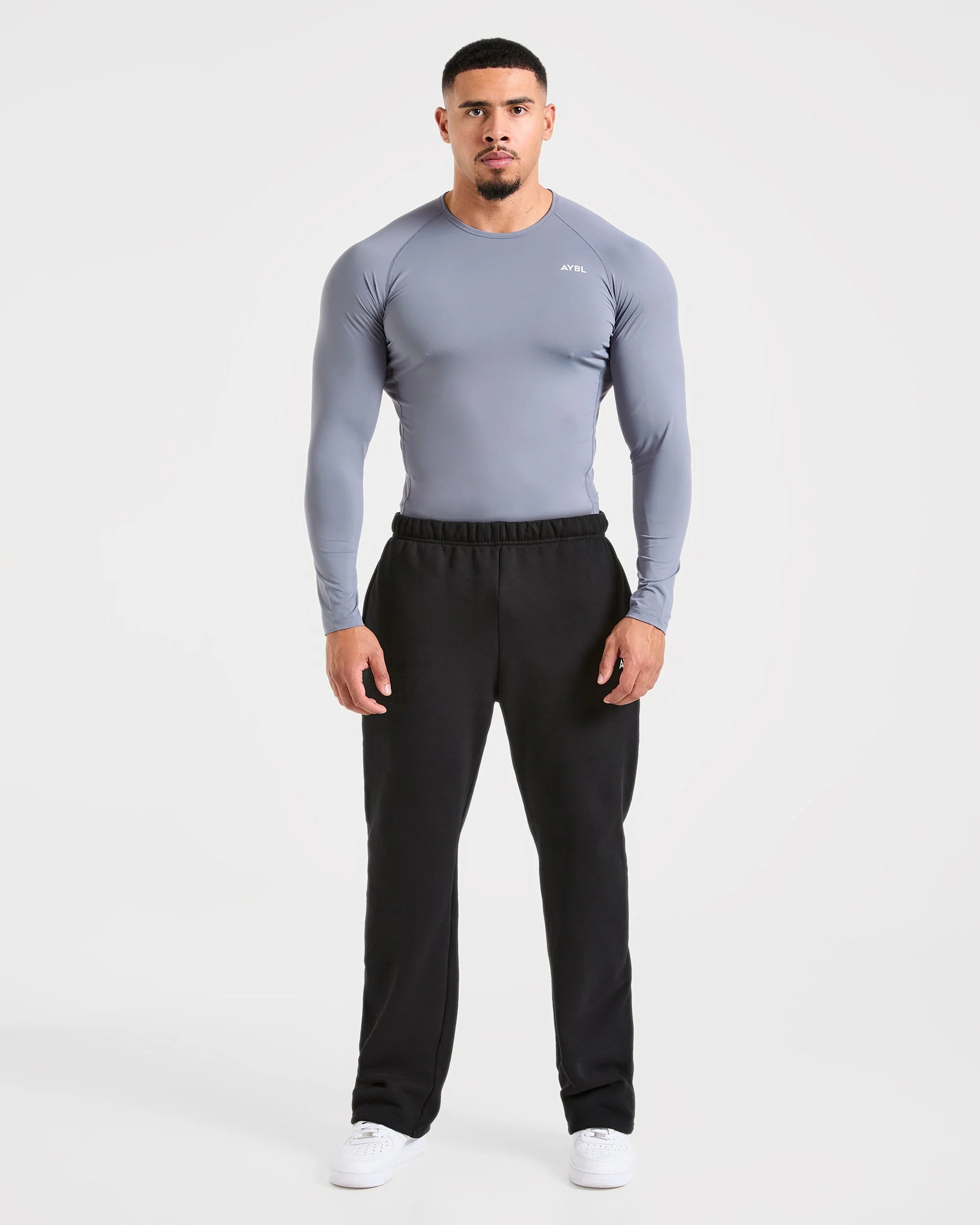 Compression Long Sleeve T Shirt - Slate Gris - Image 3