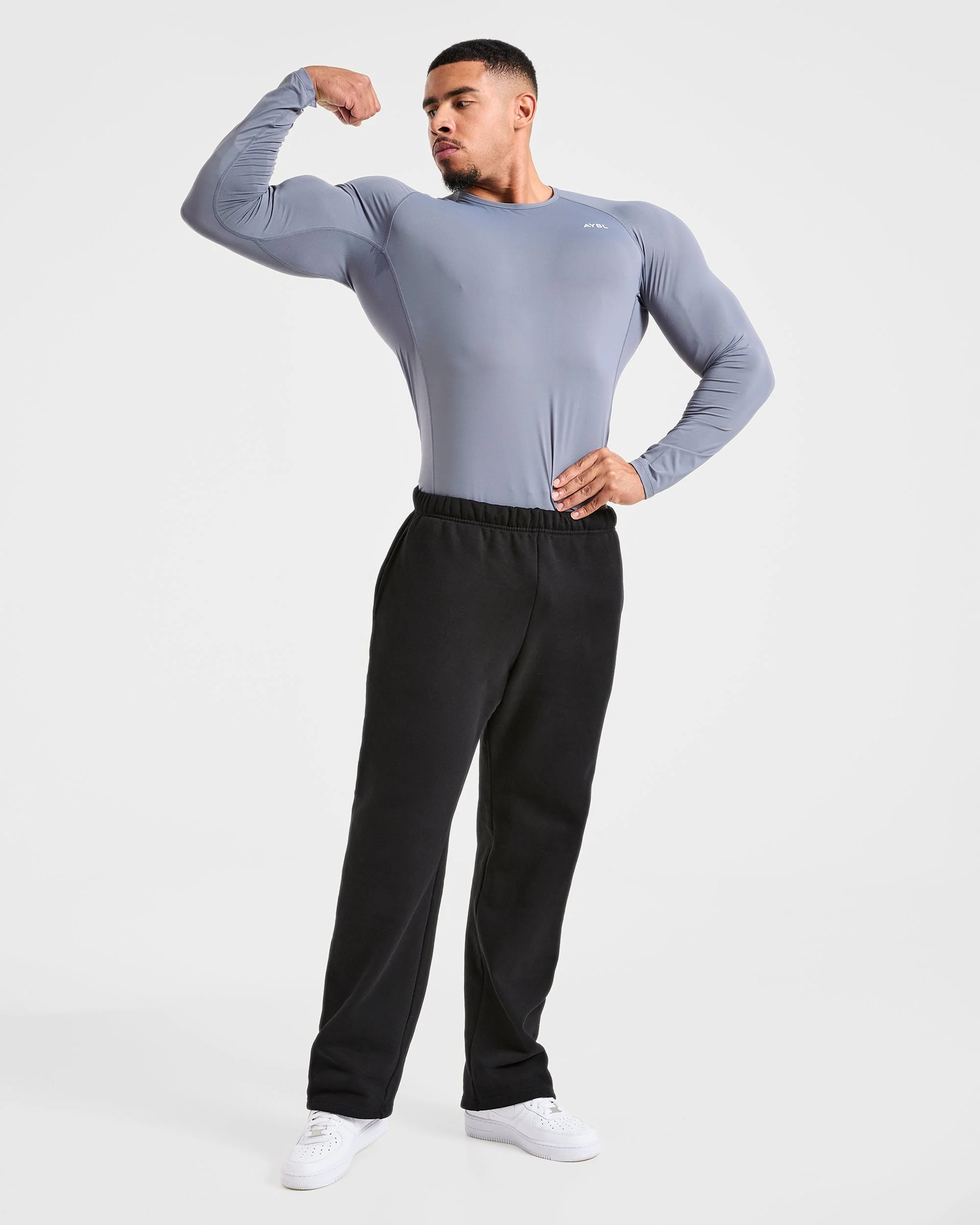 Compression Long Sleeve T Shirt - Slate Gris - Image 7
