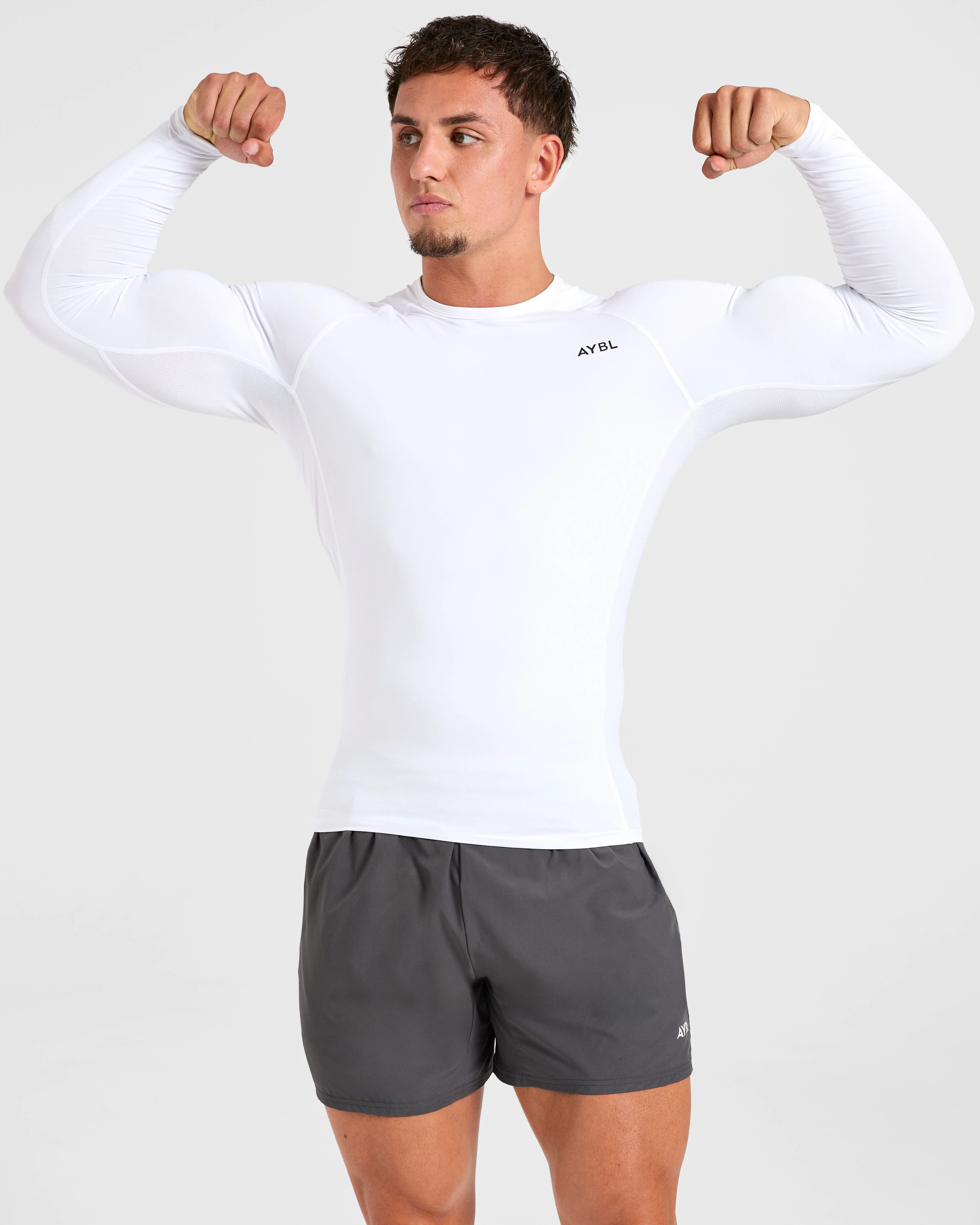 Compression Long Sleeve T Shirt - Blanc - Image 7