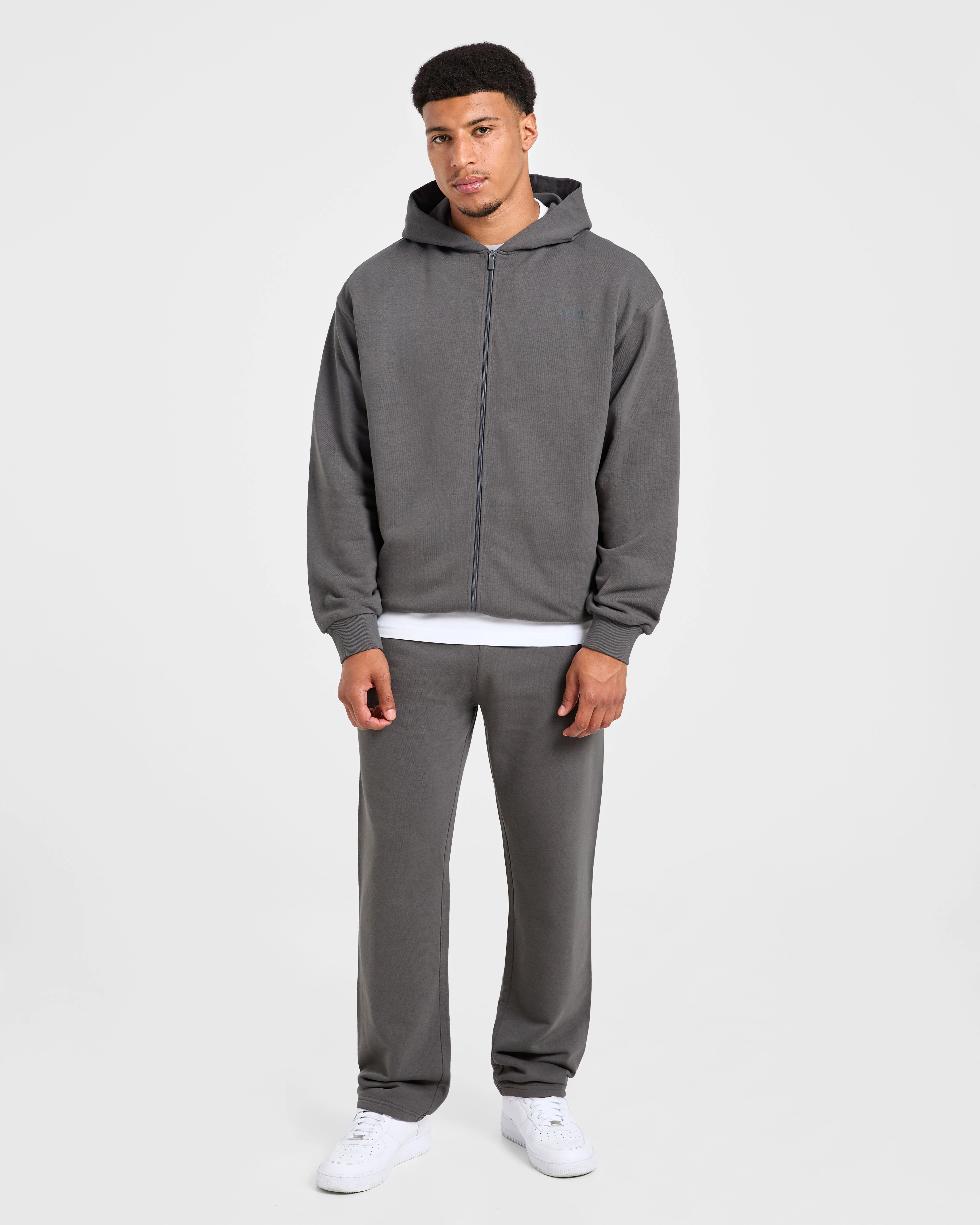 Craft Oversized Zip Up Hoodie - Charcoal - Image 3