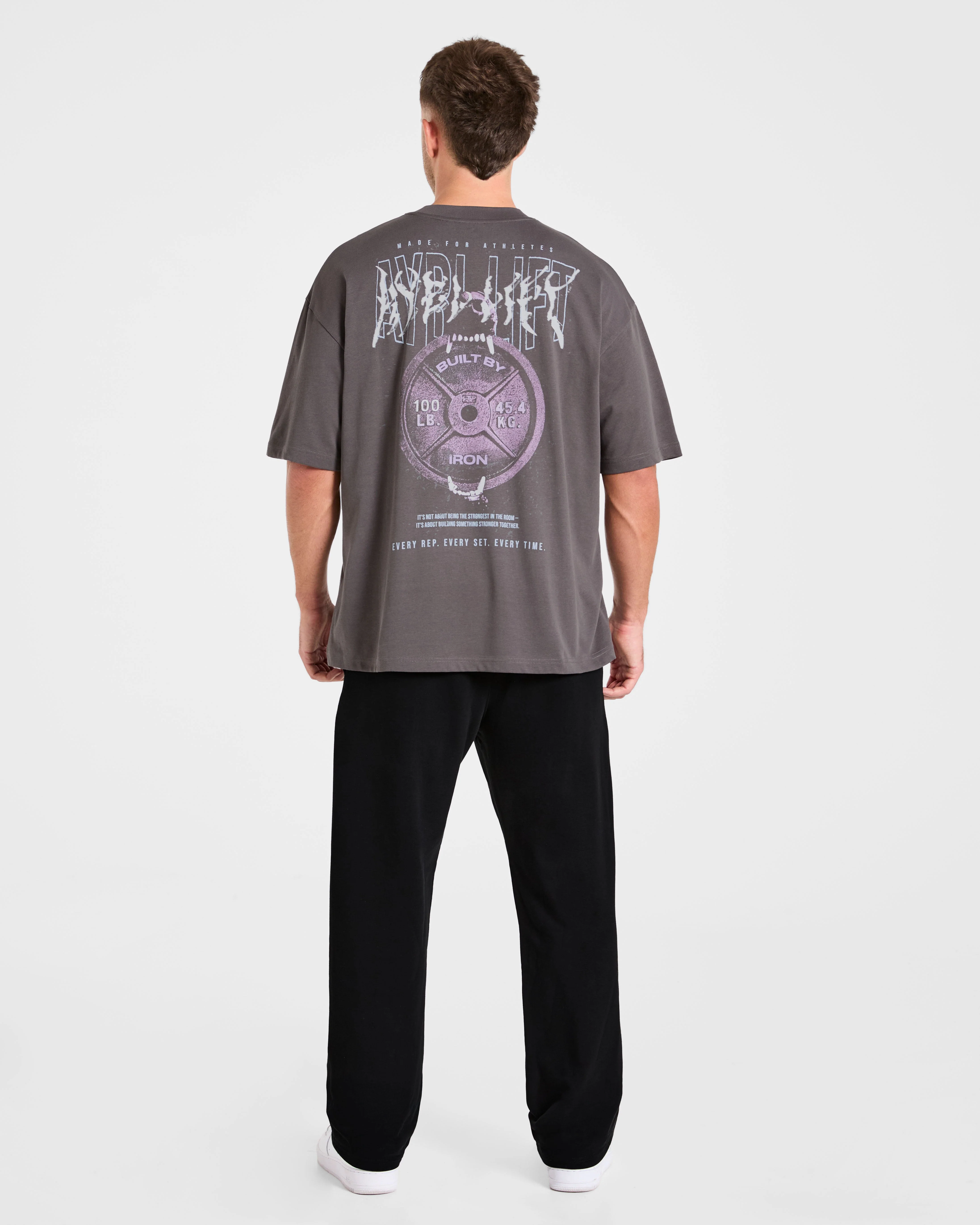 Doberman Strength Oversized T Shirt - Storm Gris - Image 4