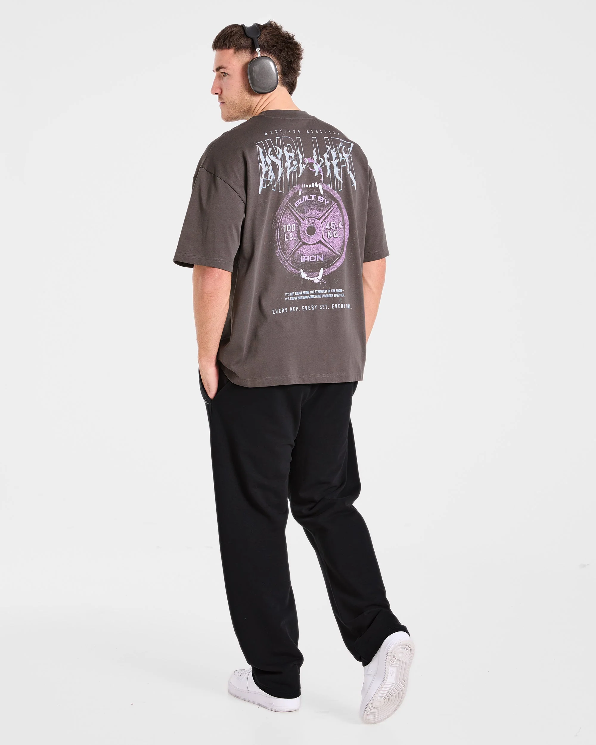 Doberman Strength Oversized T Shirt - Storm Gris - Image 7