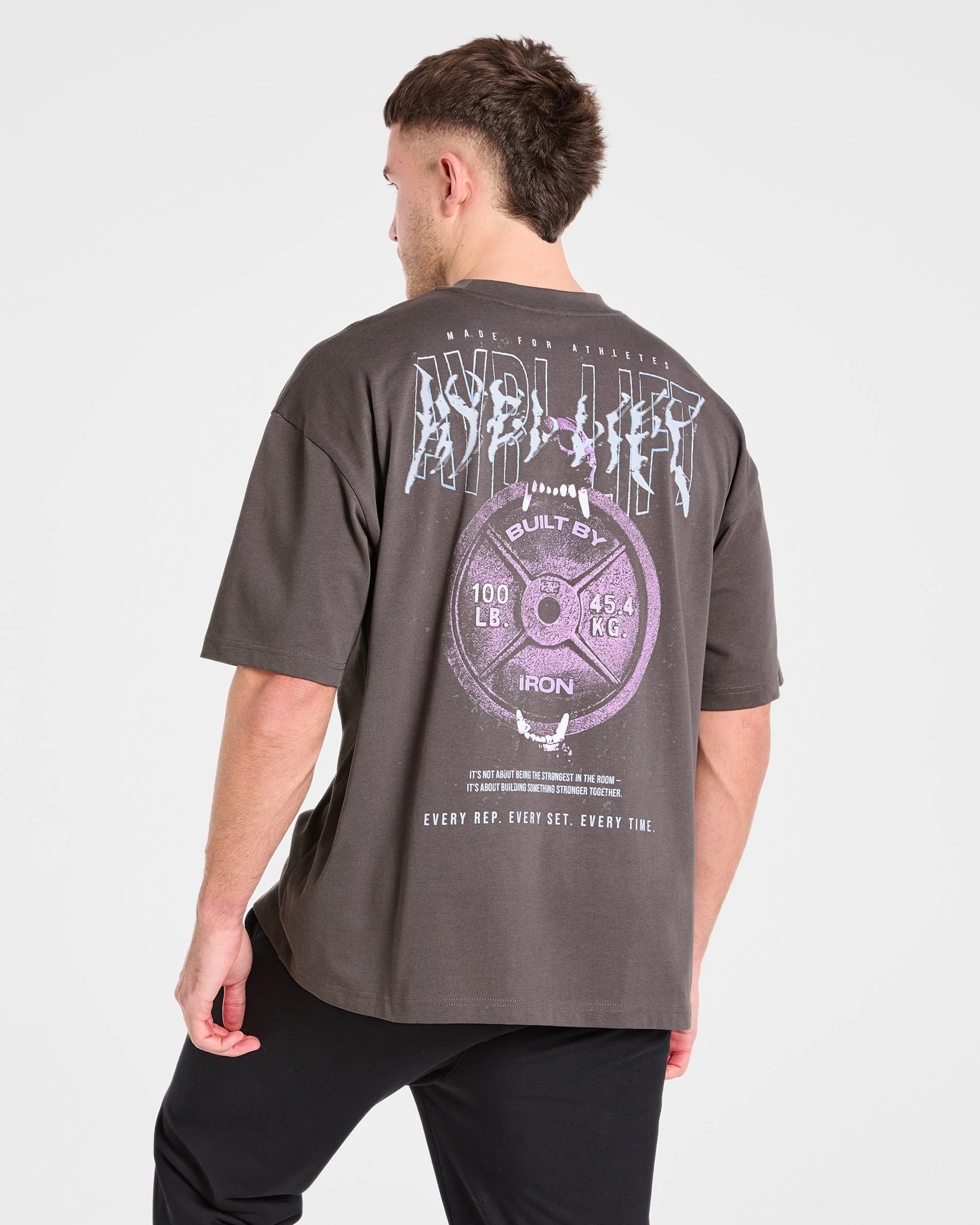 Doberman Strength Oversized T Shirt - Storm Gris - Image 8