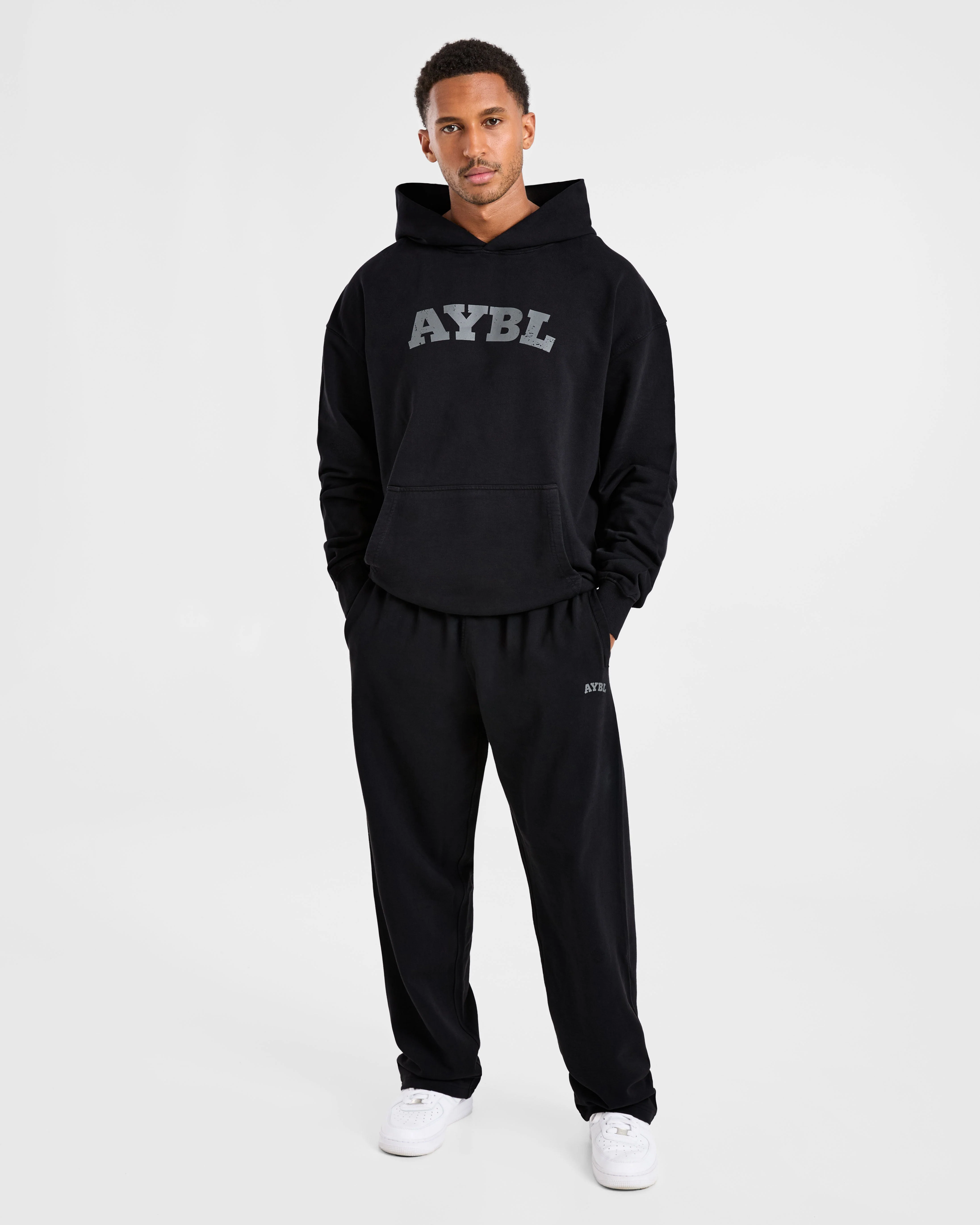 Elite Straight Leg Joggers - Noir/Charcoal - Image 3