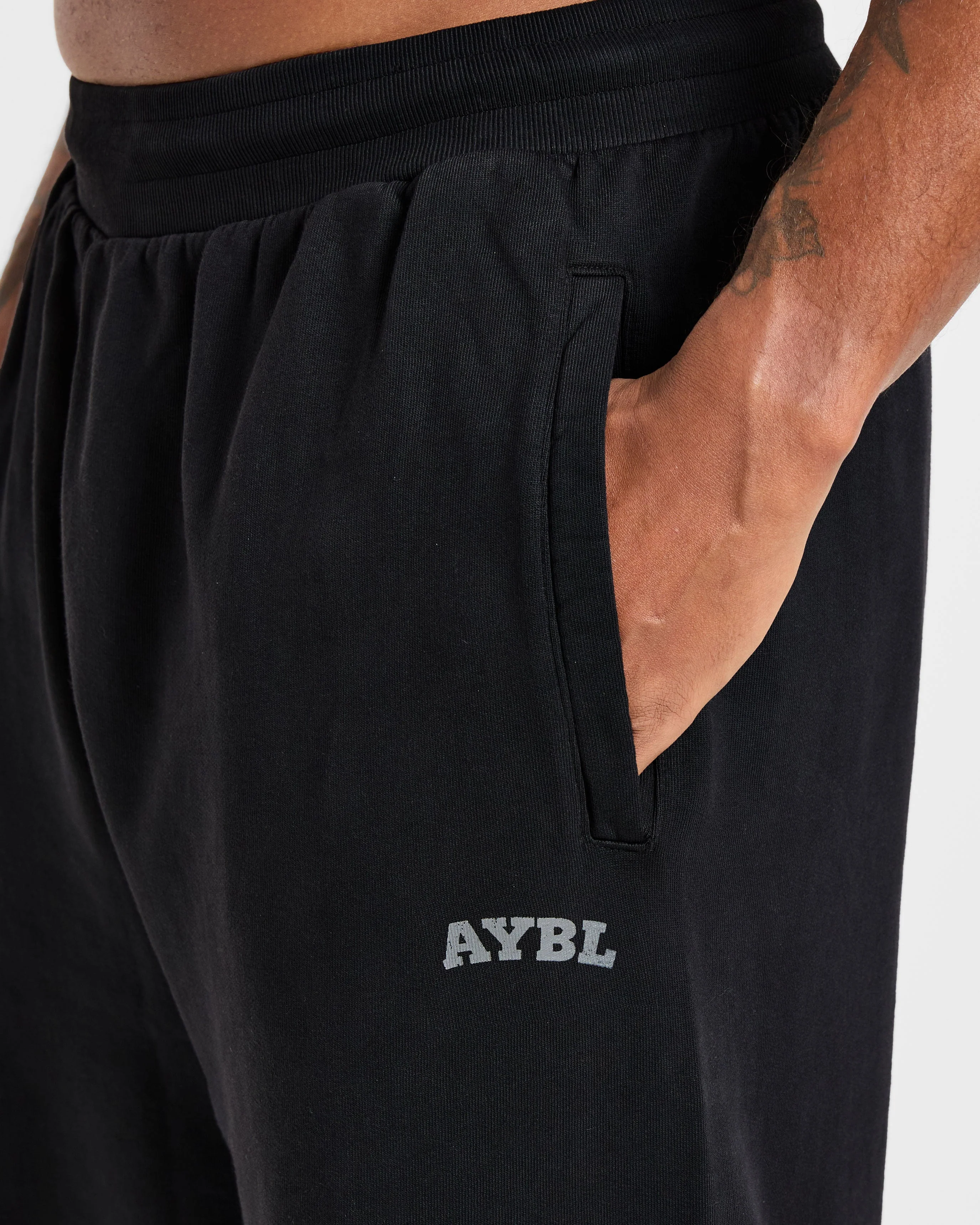 Elite Straight Leg Joggers - Noir/Charcoal - Image 5