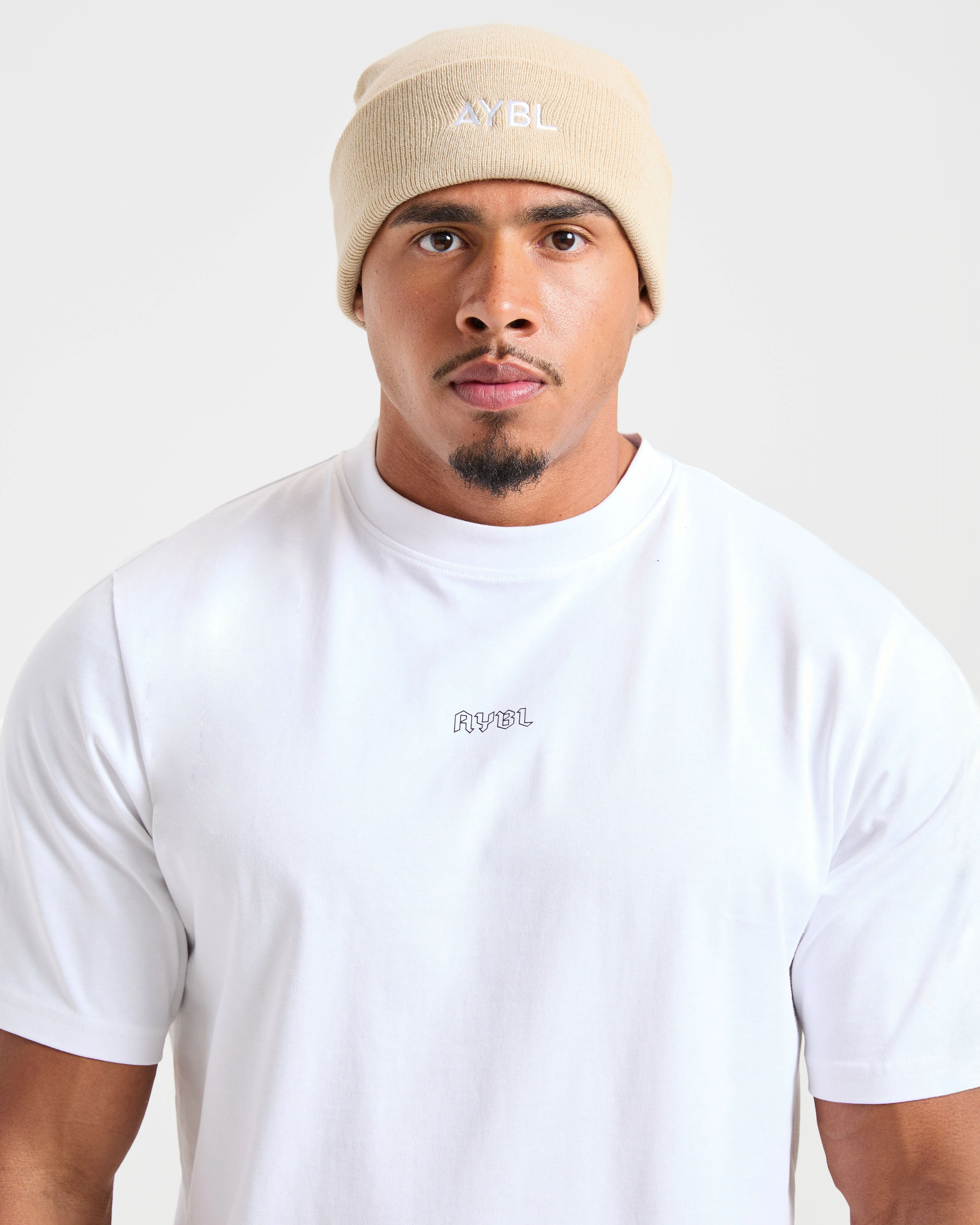 Embroidered Beanie - Beige - Image 4