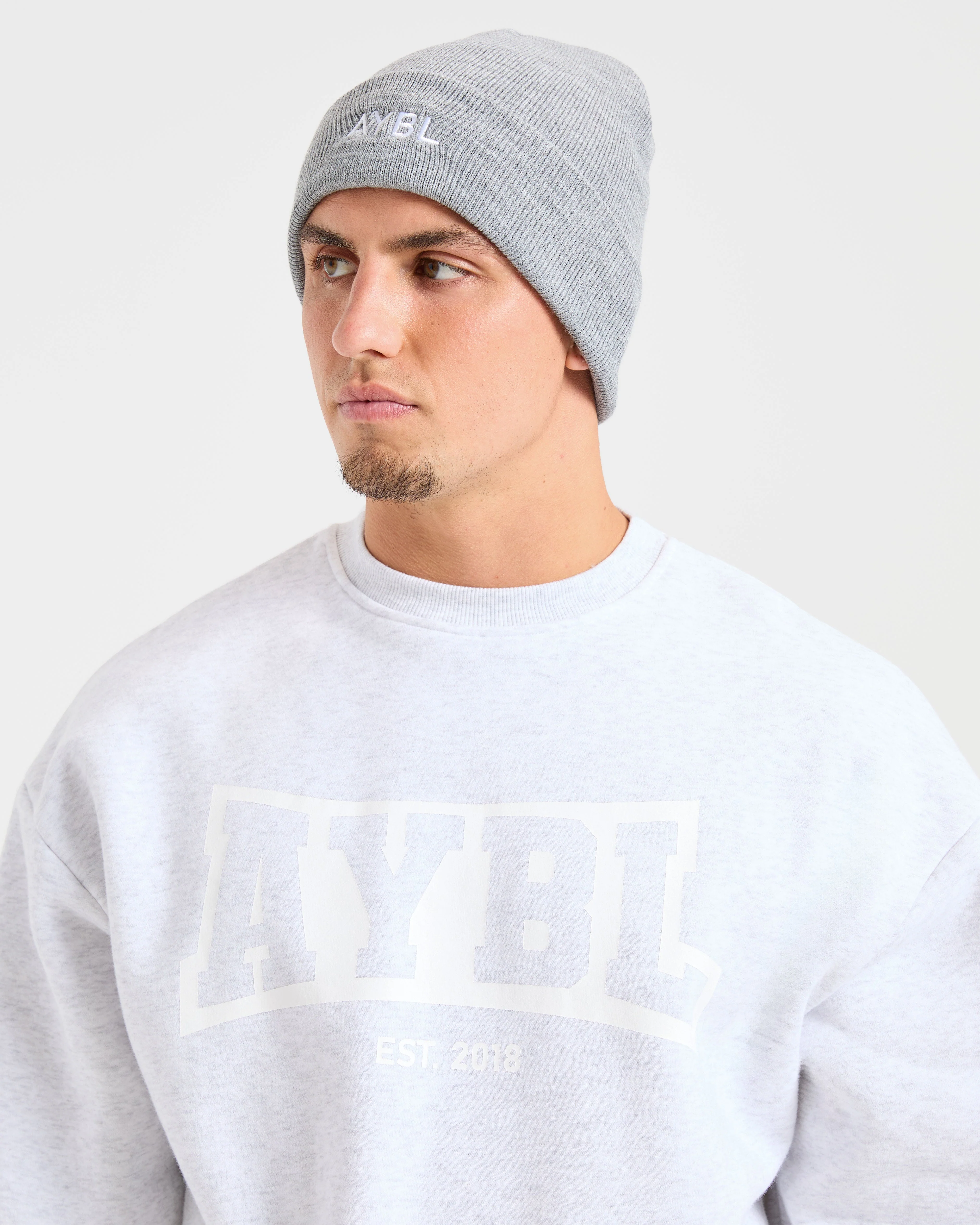Embroidered Beanie - Gris Marl - Image 6