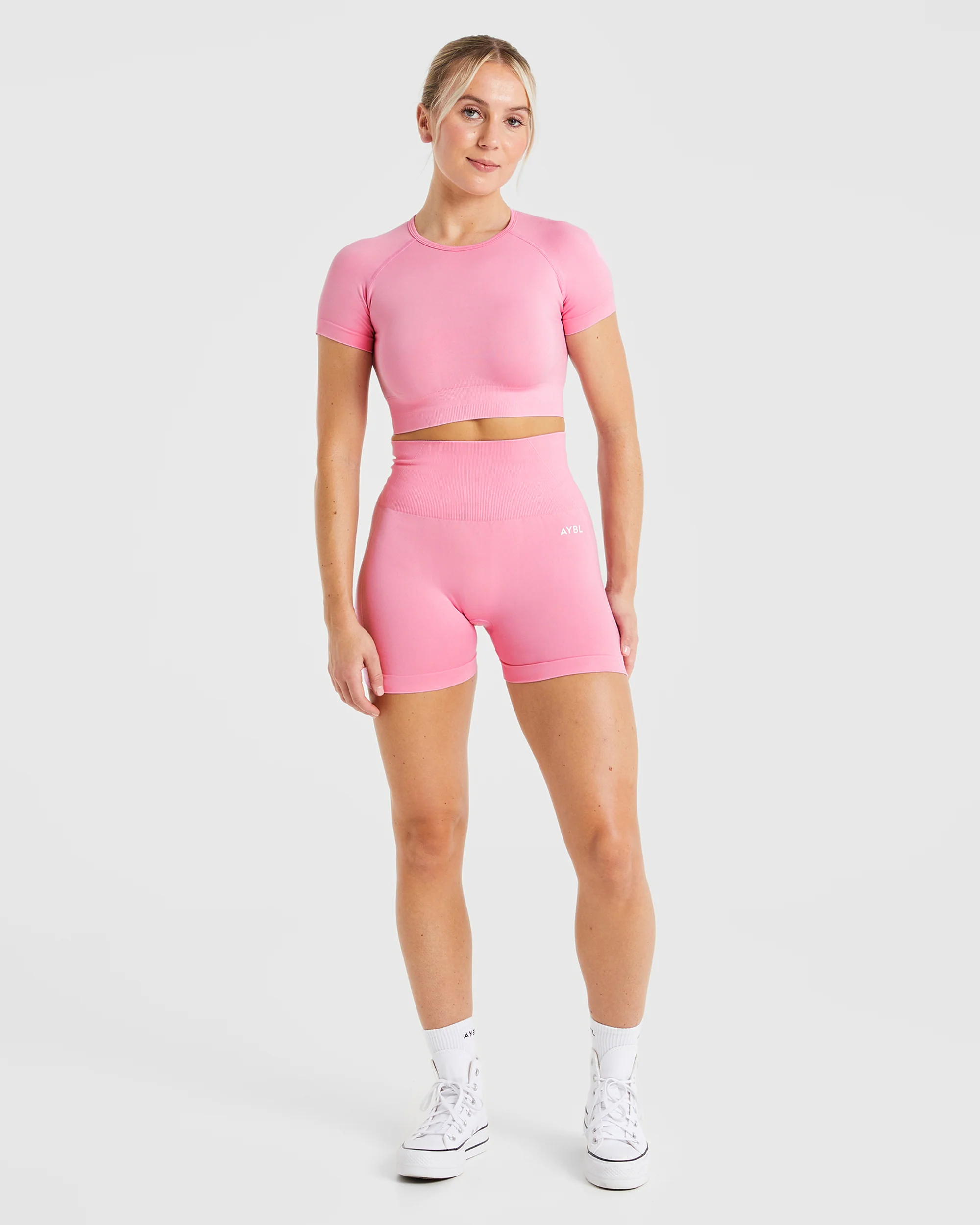 Empower Seamless Crop Top - Baby Rose - Image 3