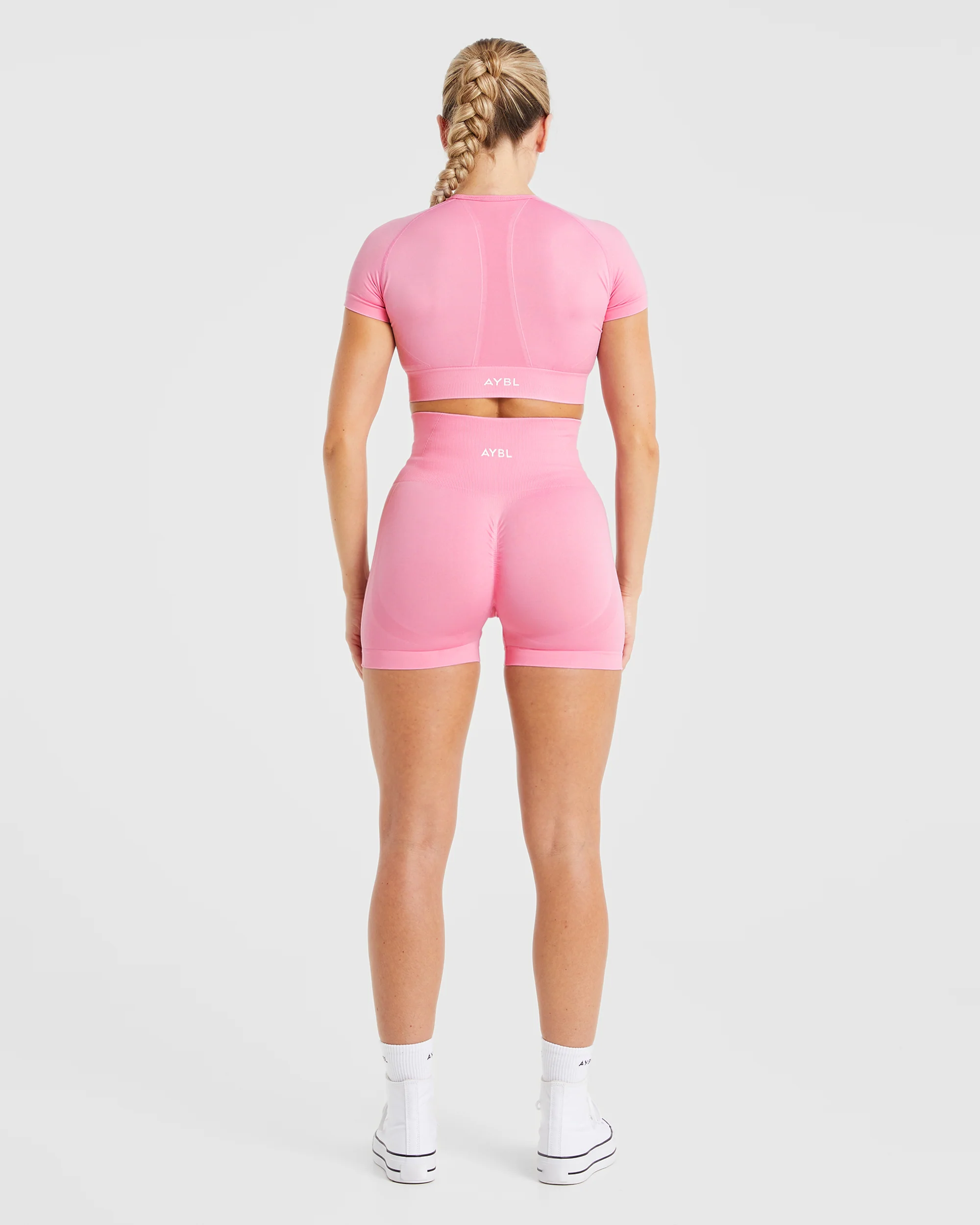 Empower Seamless Crop Top - Baby Rose - Image 4