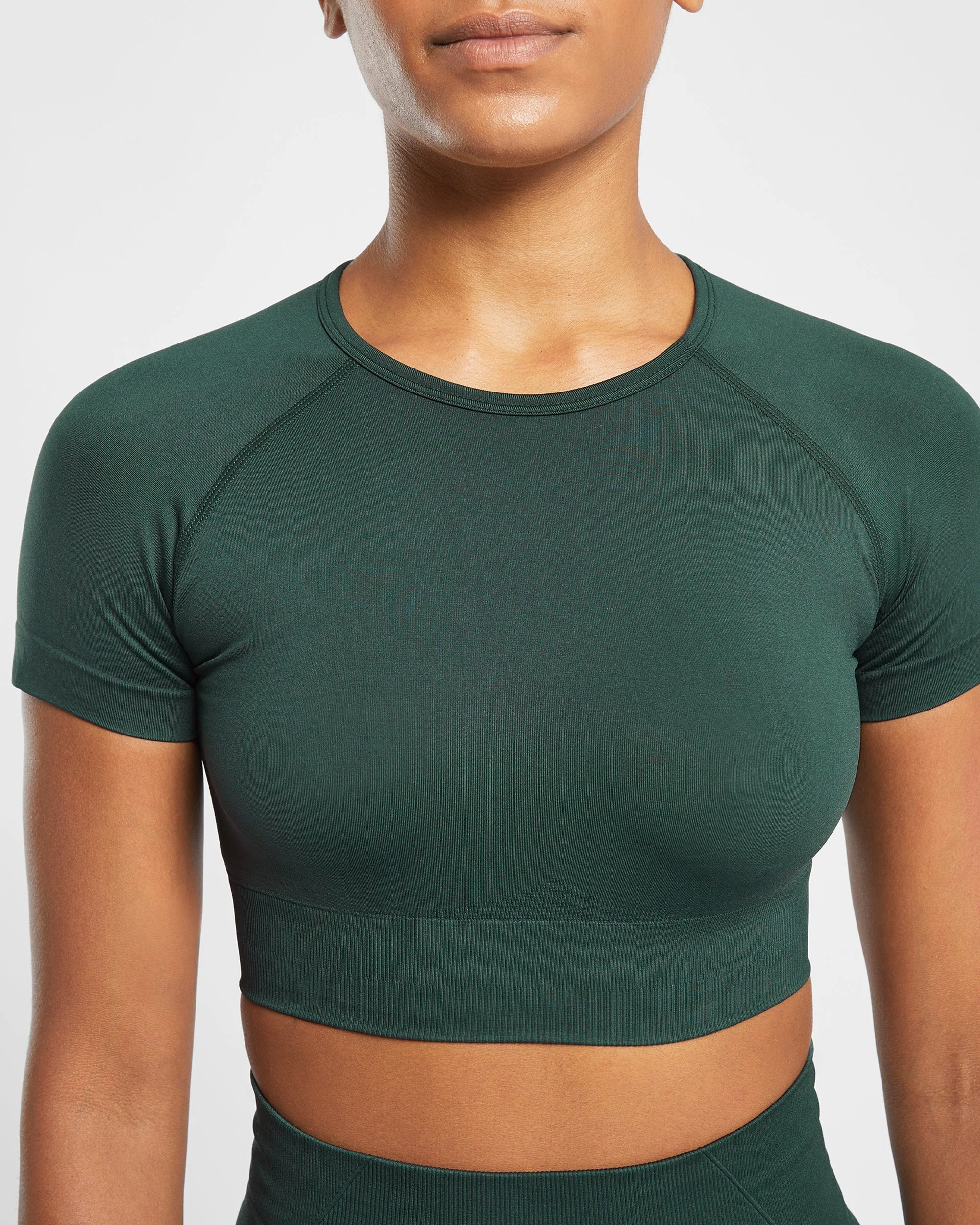 Empower Seamless Crop Top - Dark Vert - Image 5