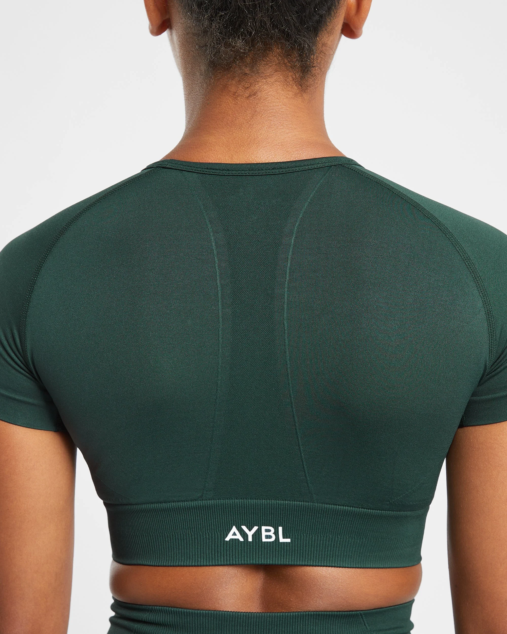Empower Seamless Crop Top - Dark Vert - Image 6