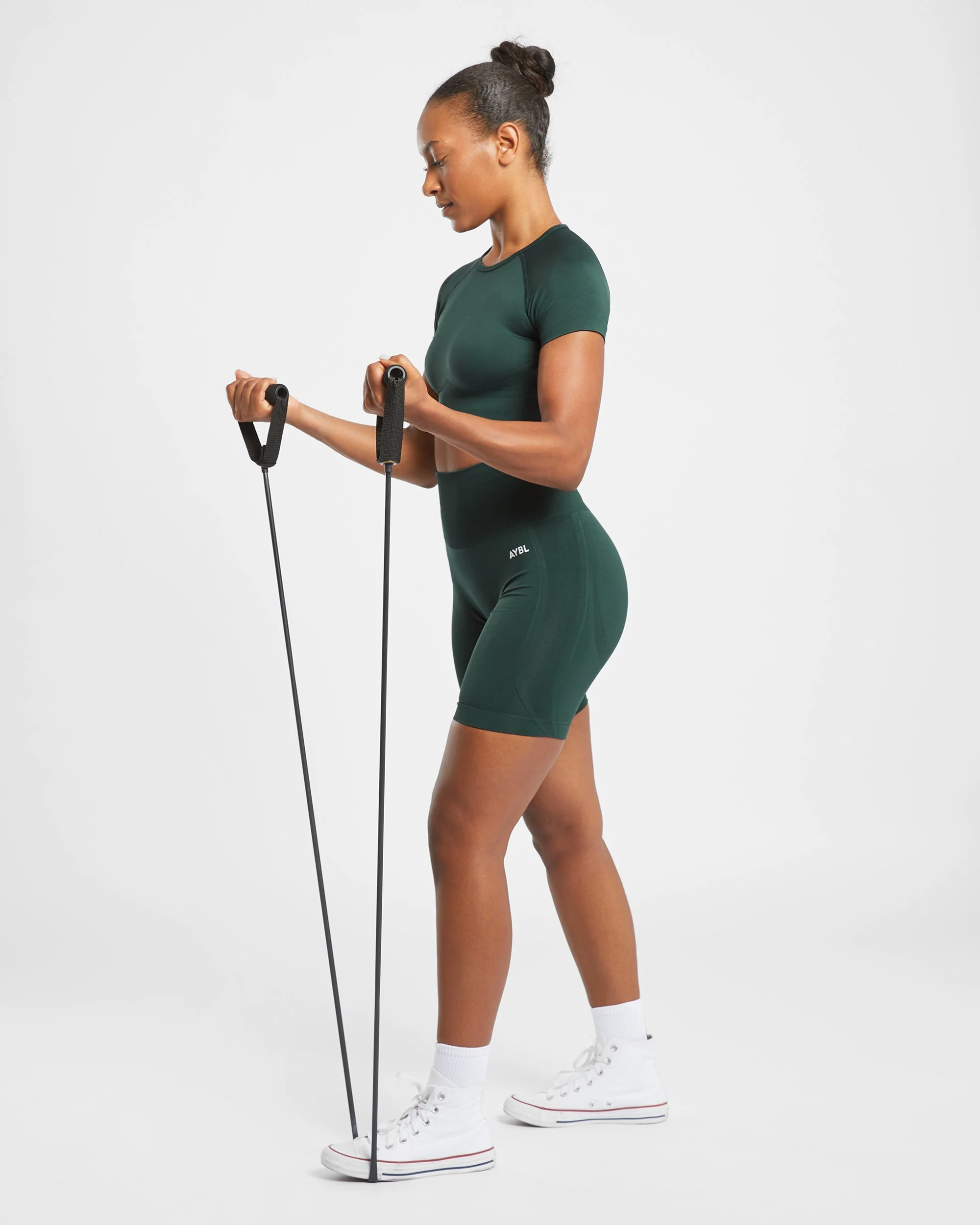 Empower Seamless Crop Top - Dark Vert - Image 7