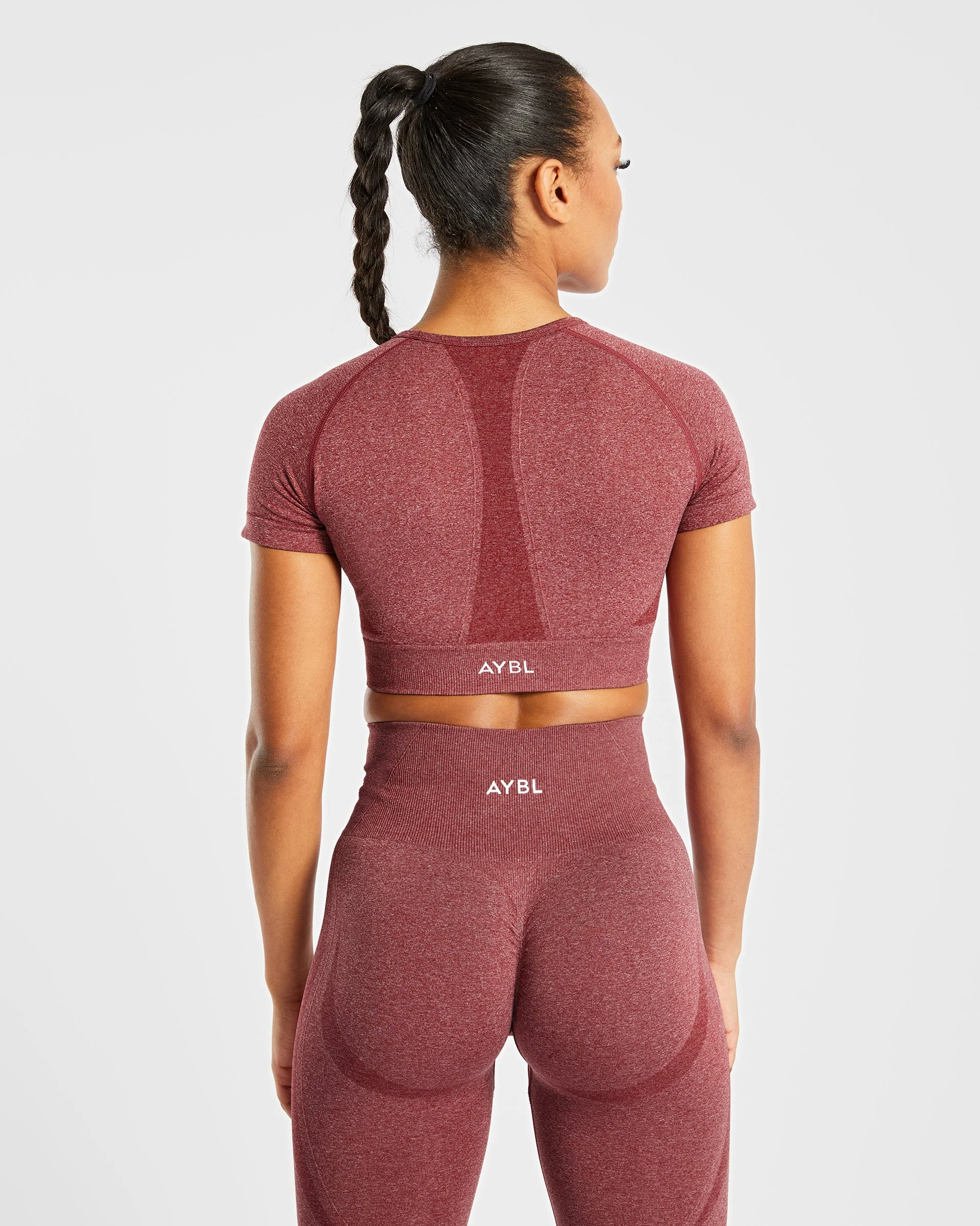 Empower Seamless Crop Top - Rouge Marl - Image 2