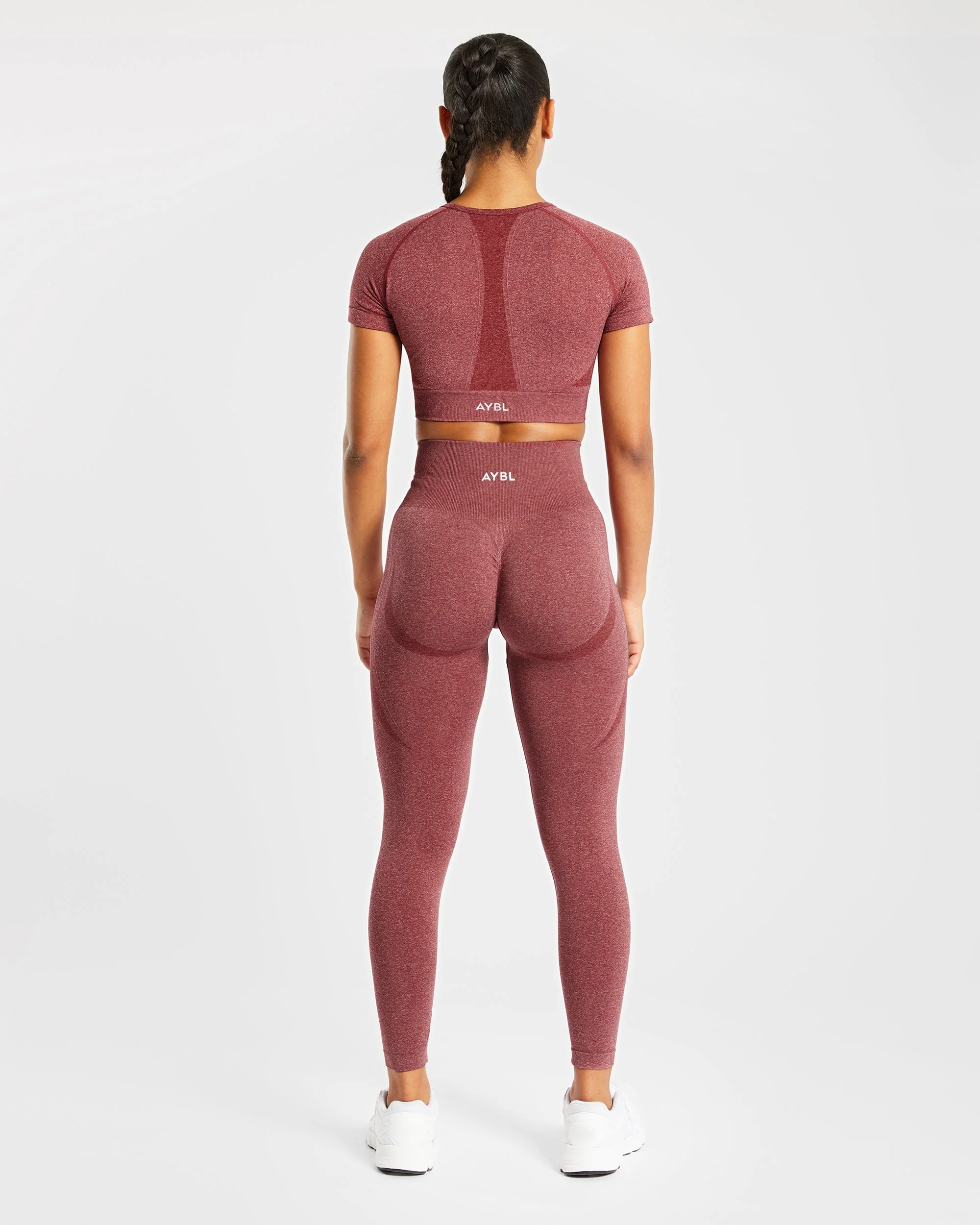 Empower Seamless Crop Top - Rouge Marl - Image 4