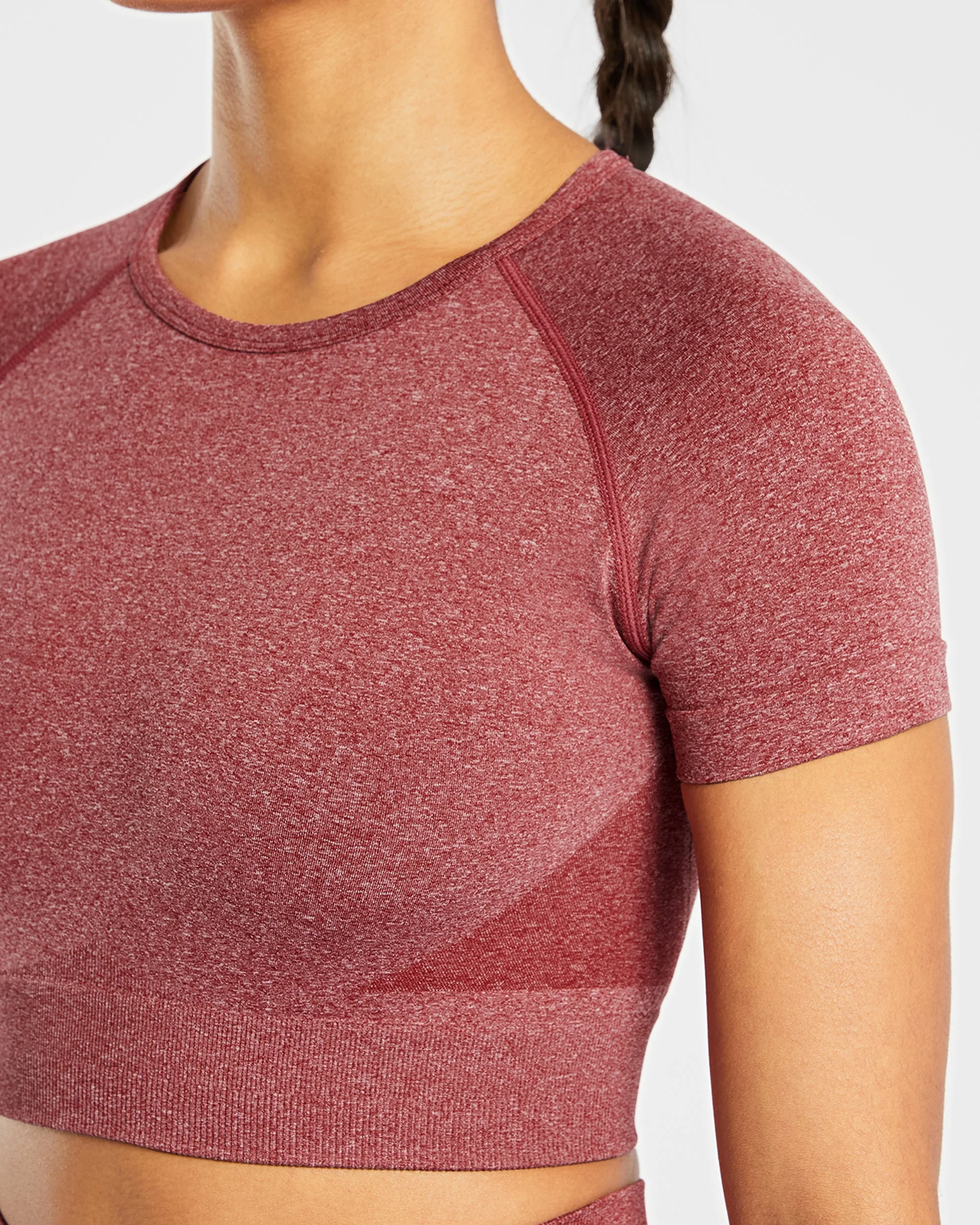 Empower Seamless Crop Top - Rouge Marl - Image 5