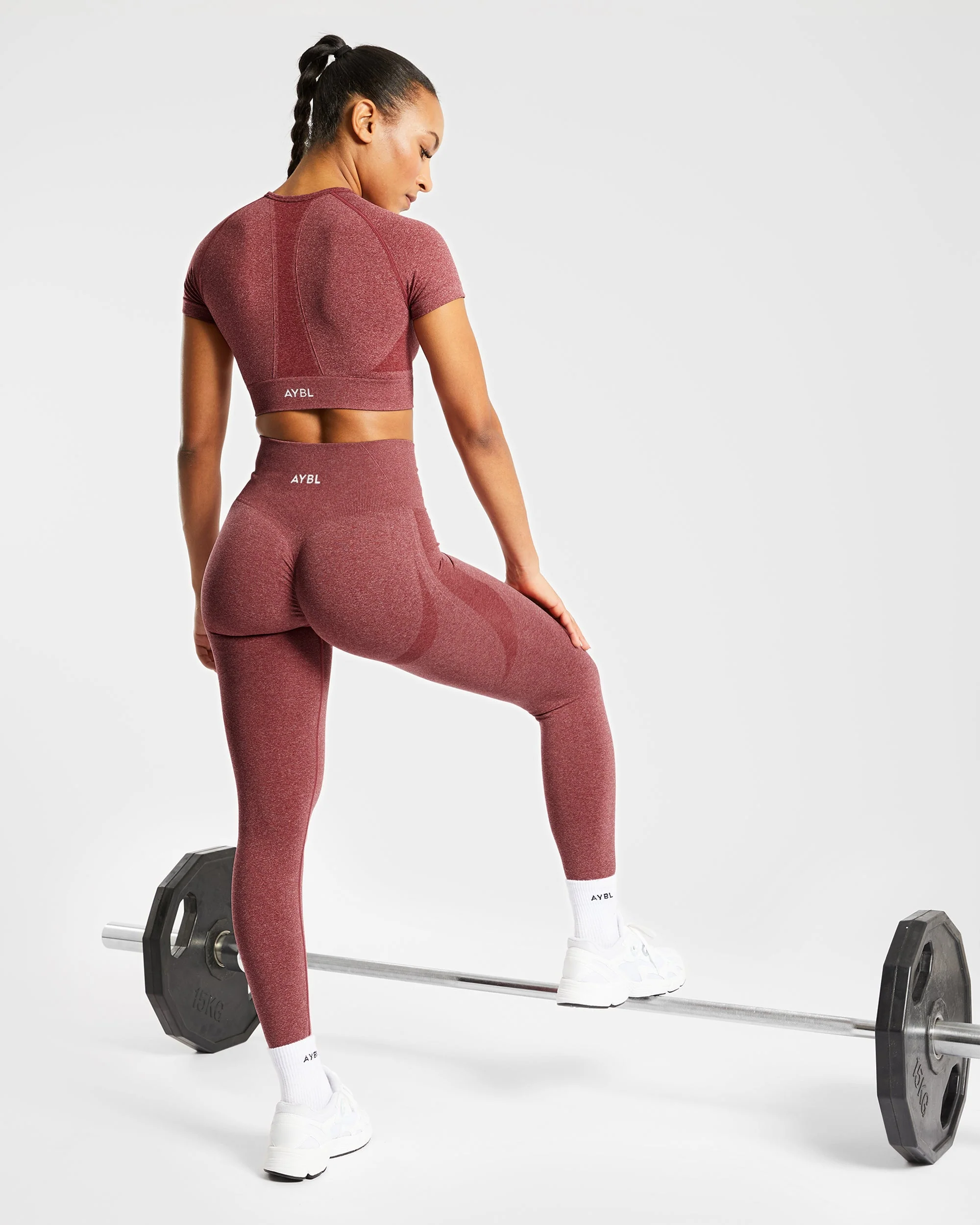 Empower Seamless Crop Top - Rouge Marl - Image 7