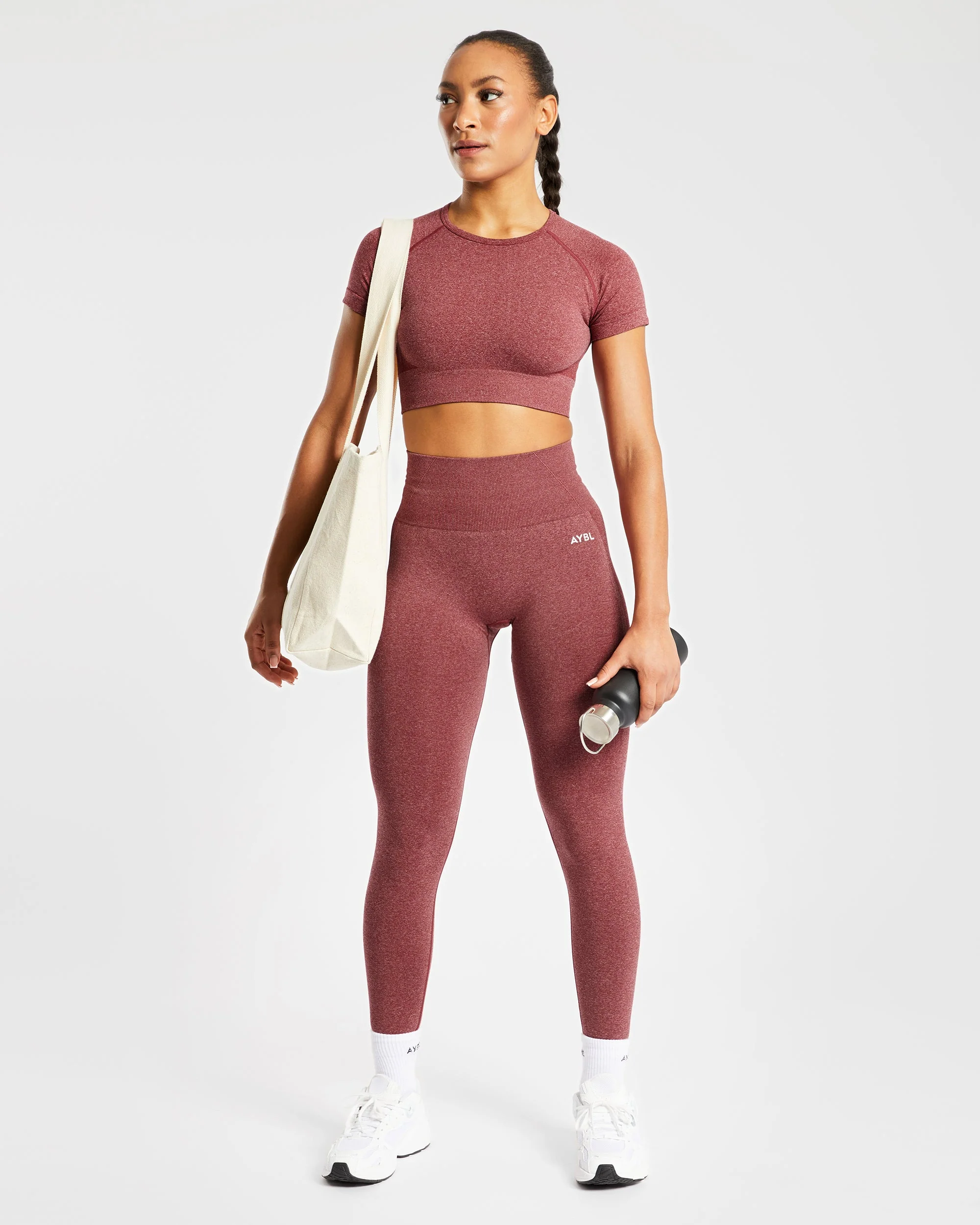 Empower Seamless Crop Top - Rouge Marl - Image 8