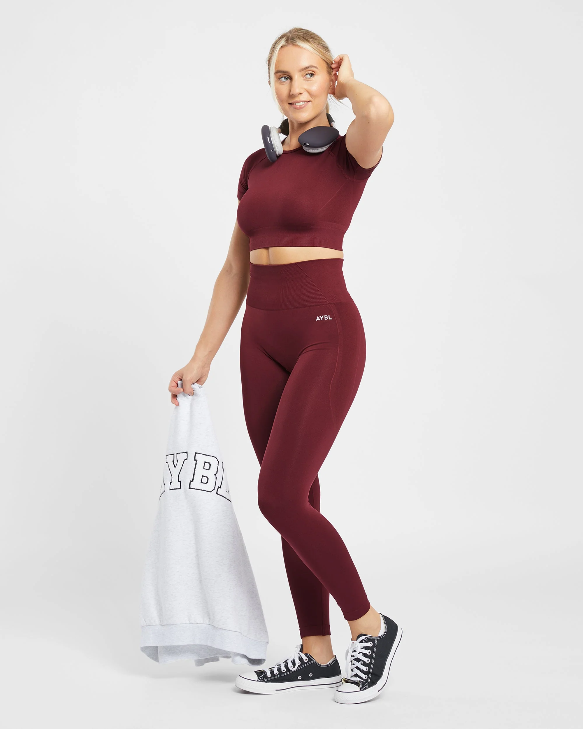 Empower Seamless Crop Top - Rouge Wine - Image 15