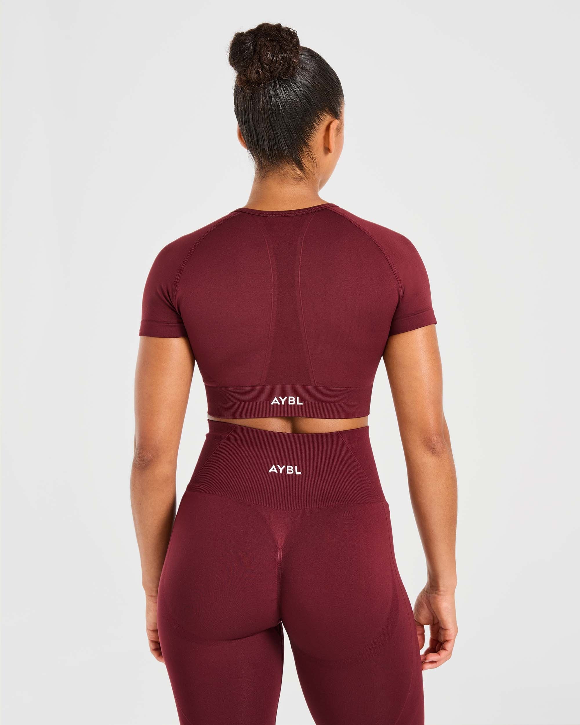 Empower Seamless Crop Top - Rouge Wine - Image 2