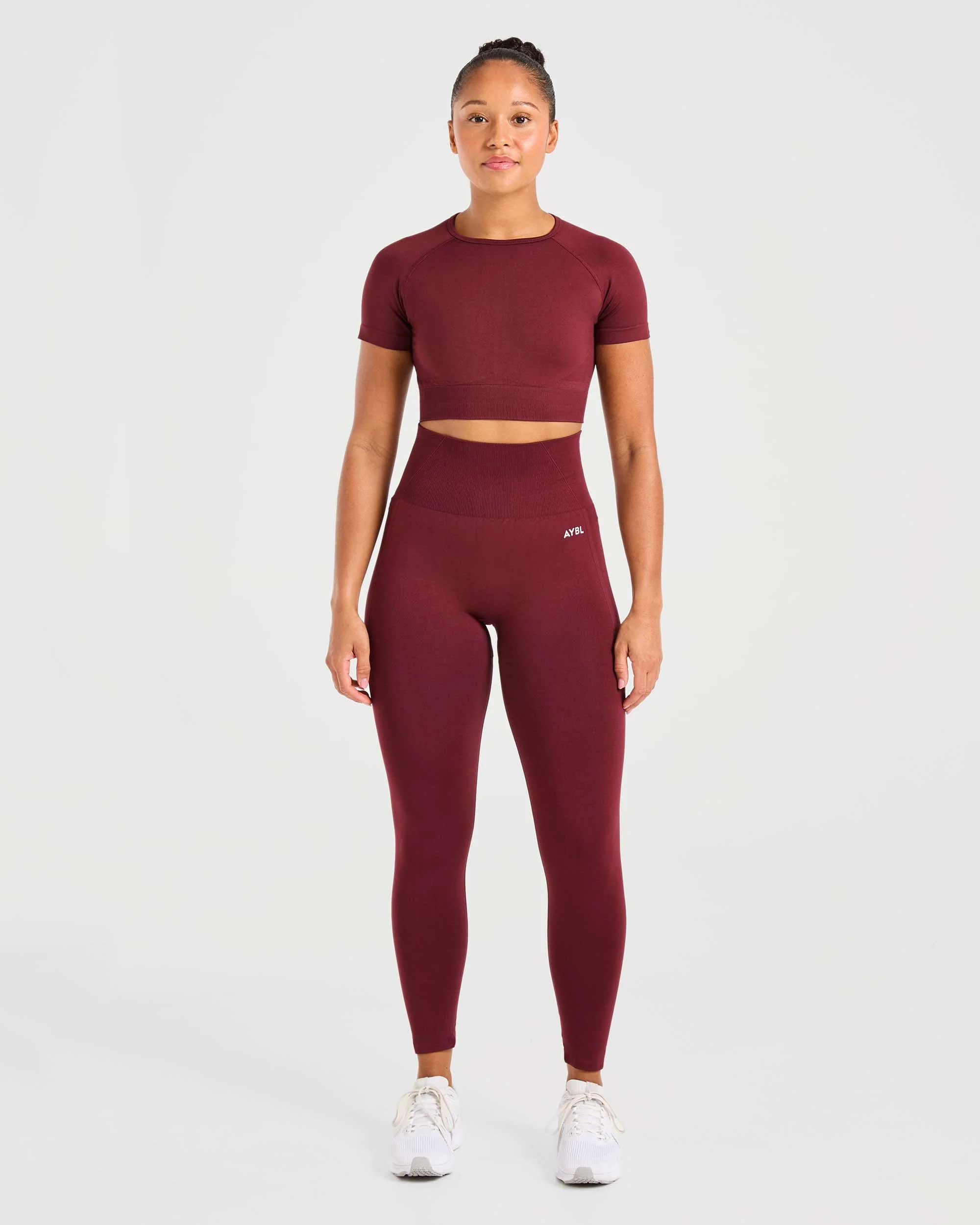 Empower Seamless Crop Top - Rouge Wine - Image 3