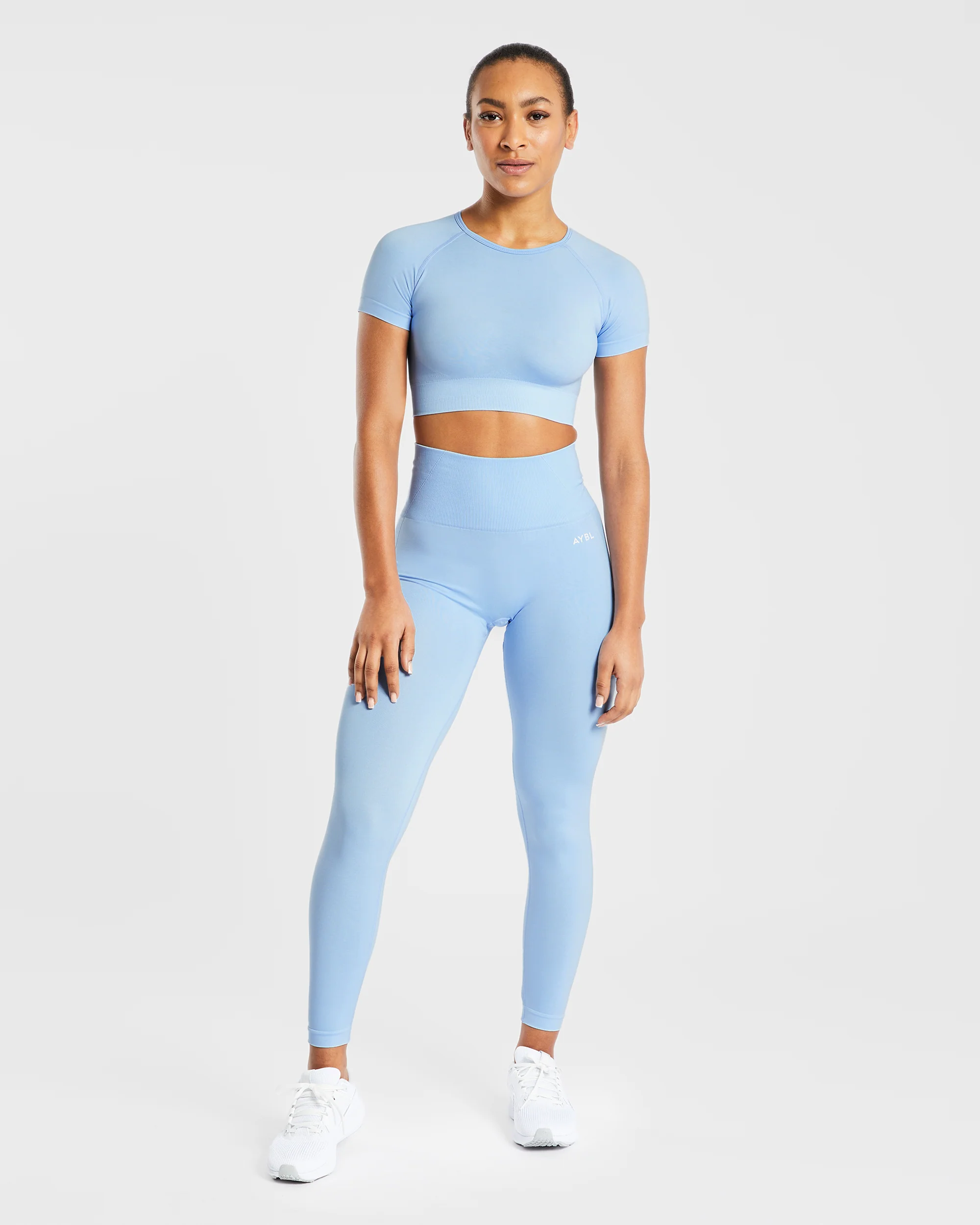 Empower Seamless Crop Top - Sky Bleu - Image 3