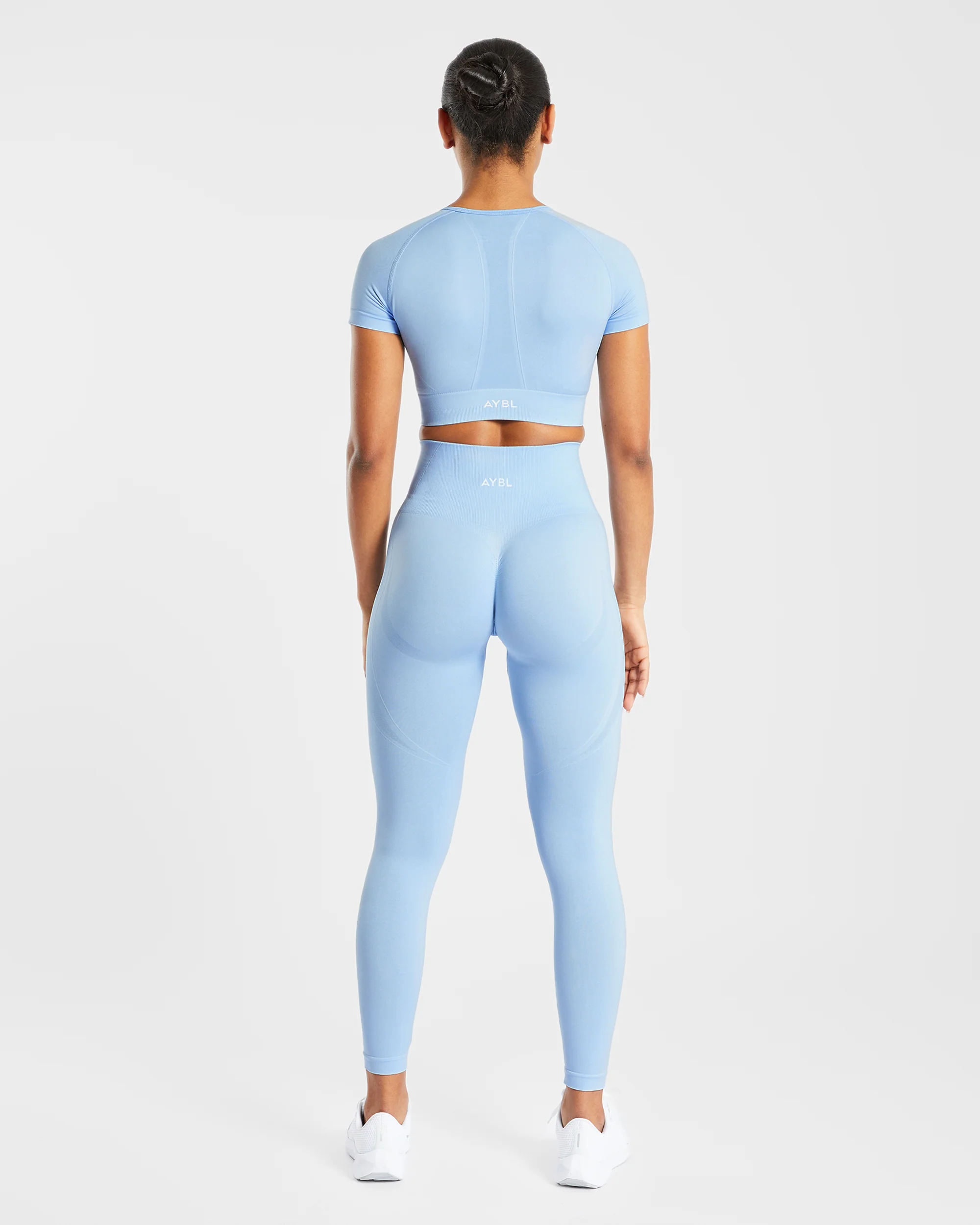 Empower Seamless Crop Top - Sky Bleu - Image 4
