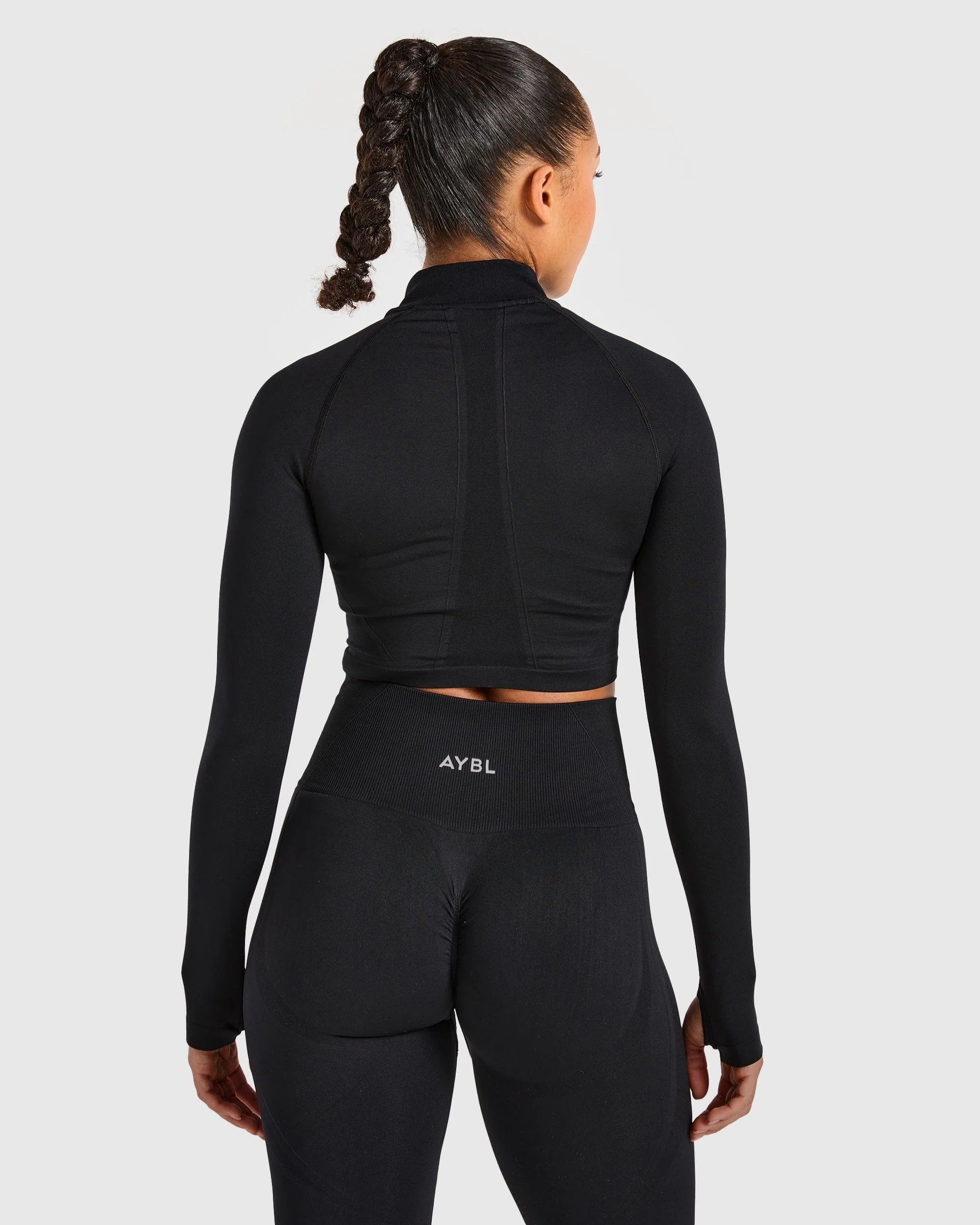 Empower Seamless Crop Zip Jacket - Noir - Image 2