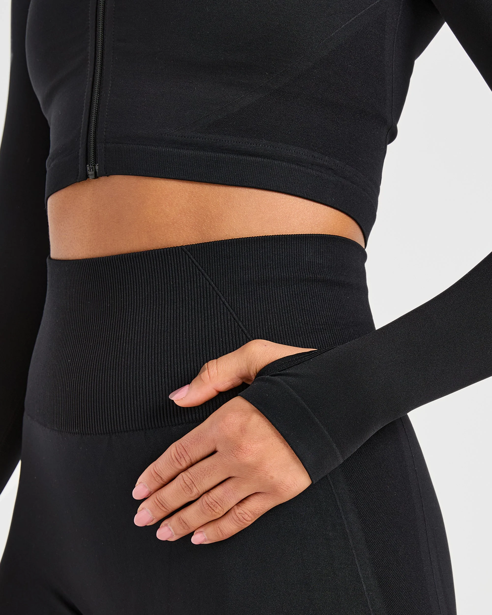 Empower Seamless Crop Zip Jacket - Noir - Image 5