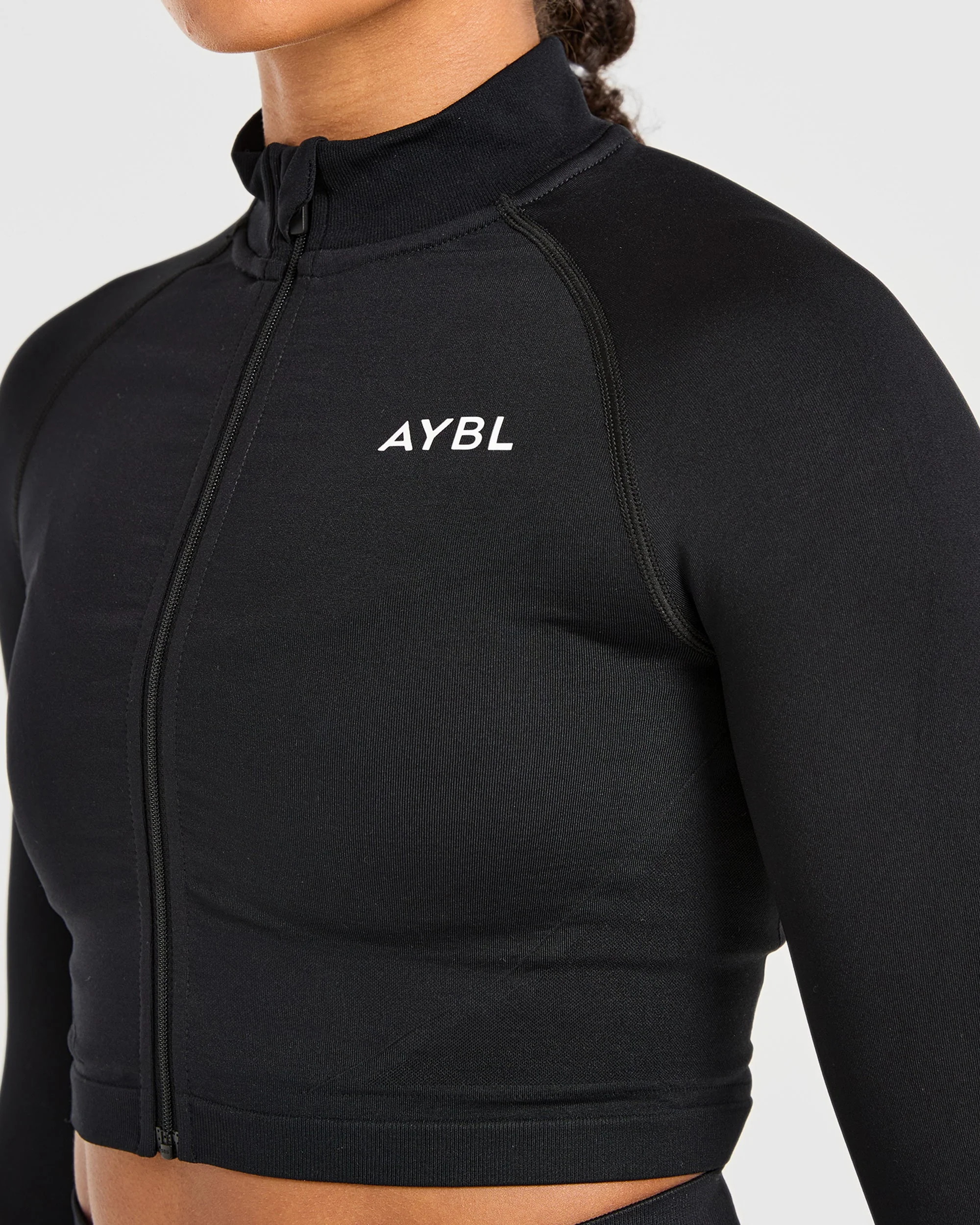 Empower Seamless Crop Zip Jacket - Noir - Image 6