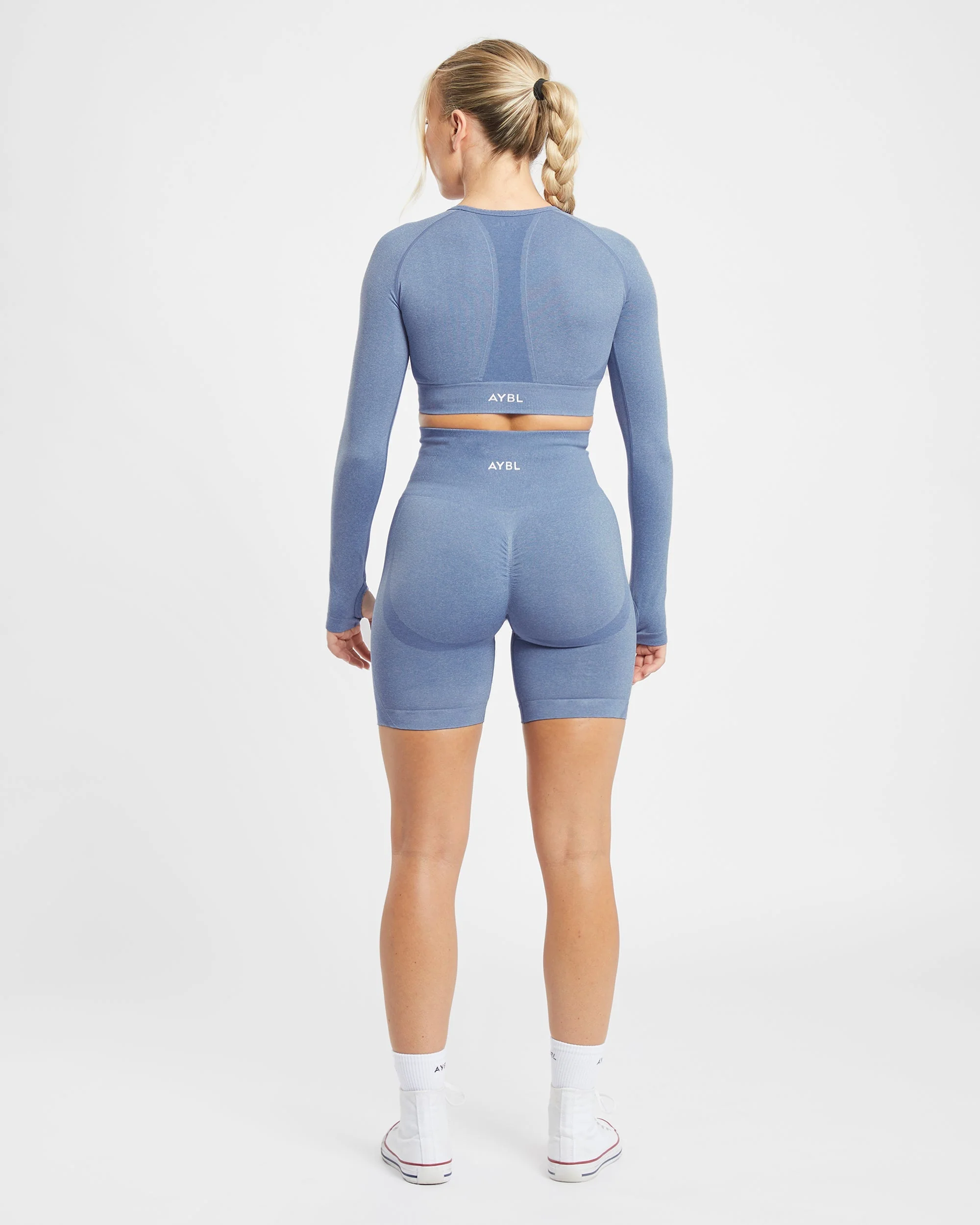 Empower Seamless Cycling Shorts - Bleu Marl - Image 4