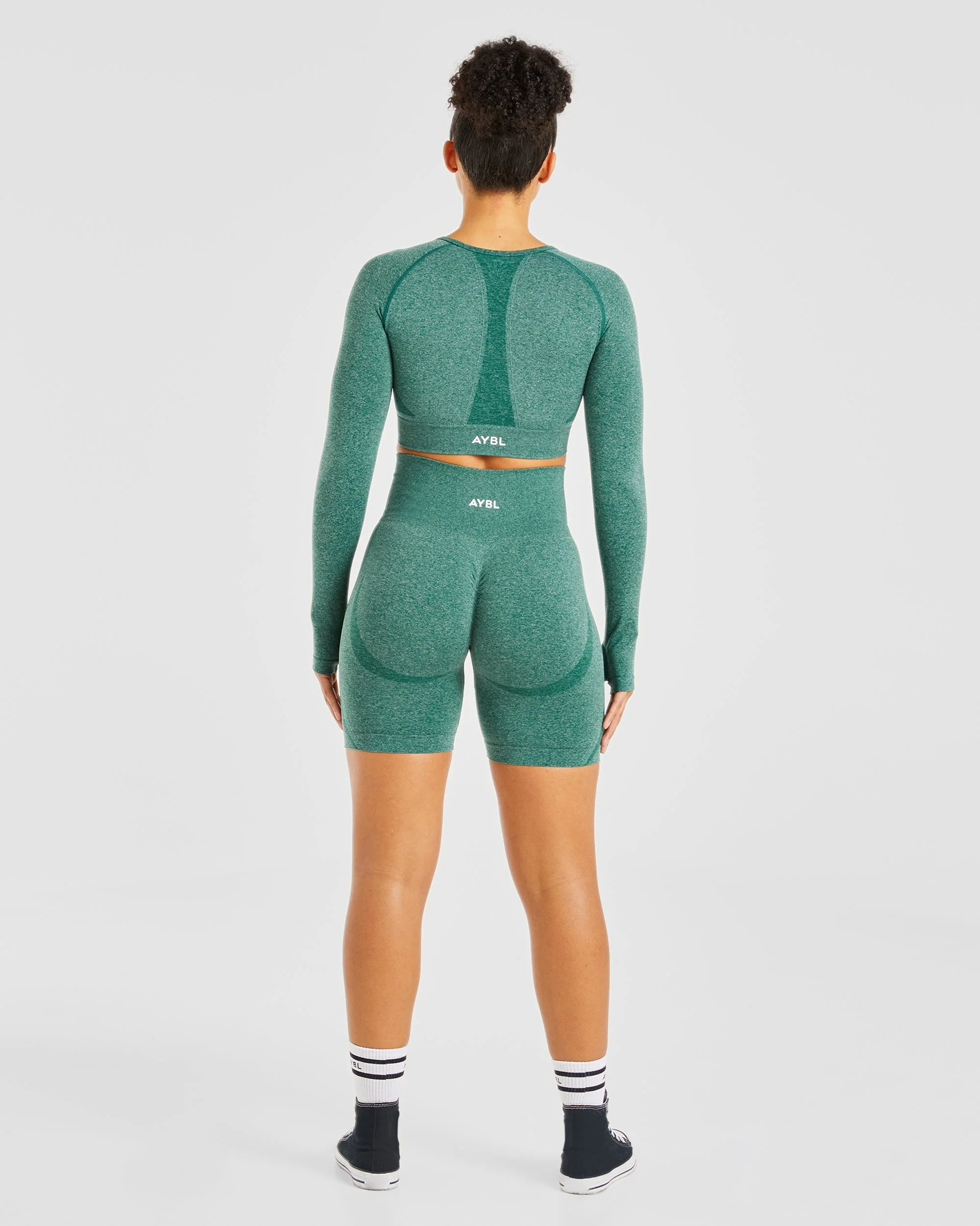 Empower Seamless Cycling Shorts - Forest Vert Marl - Image 4