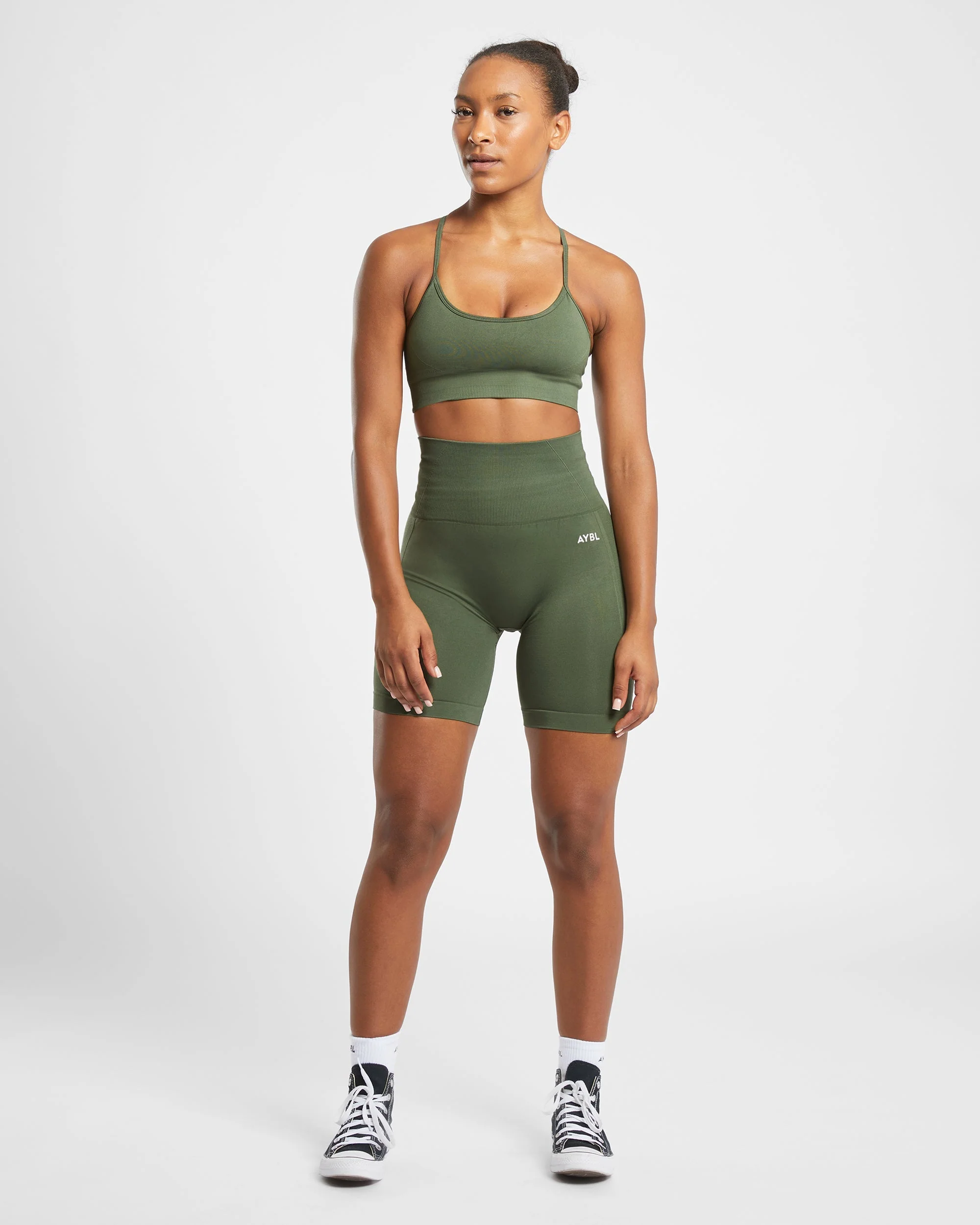 Empower Seamless Cycling Shorts - Khaki Vert - Image 3