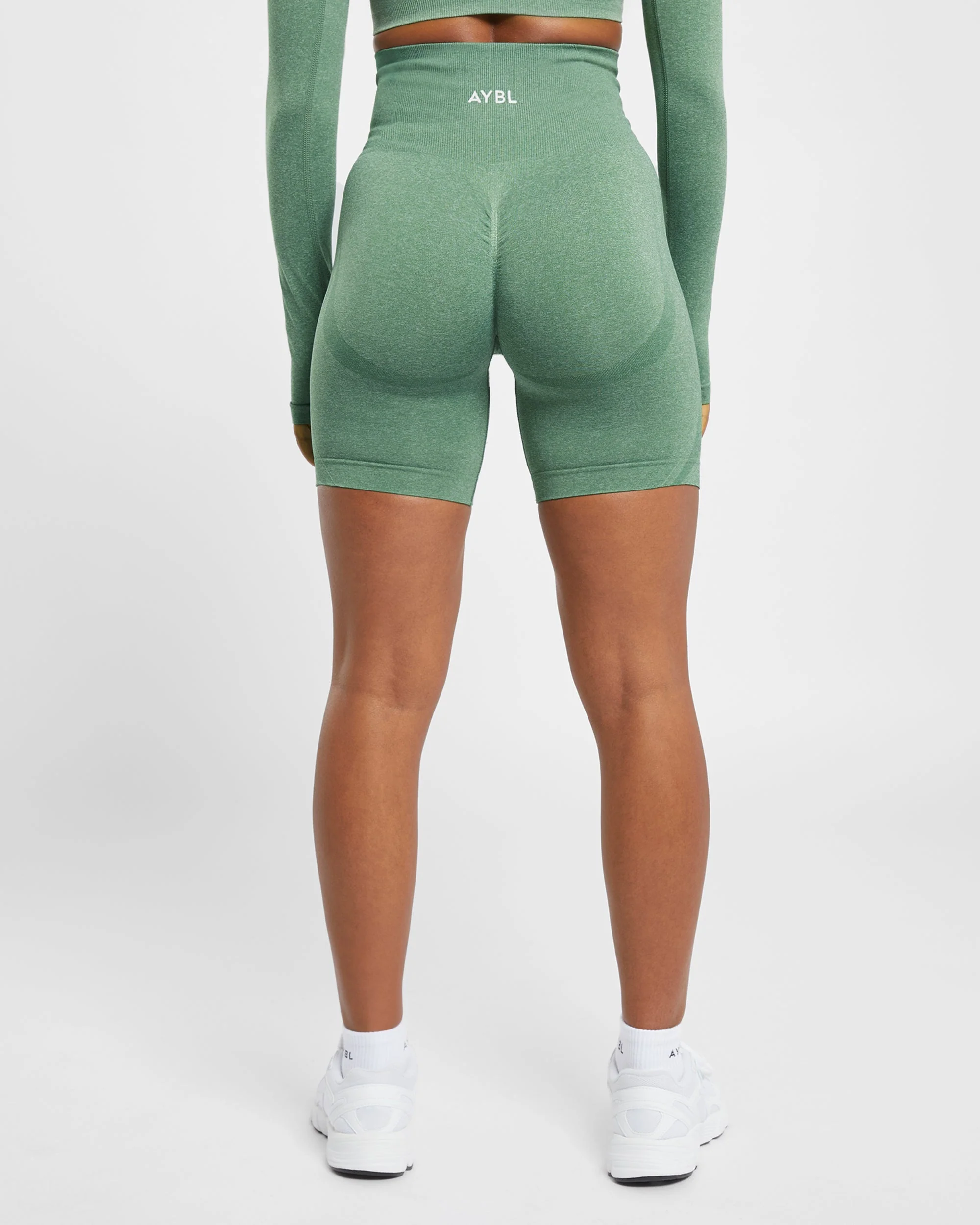Empower Seamless Cycling Shorts - Olive Marl - Image 2