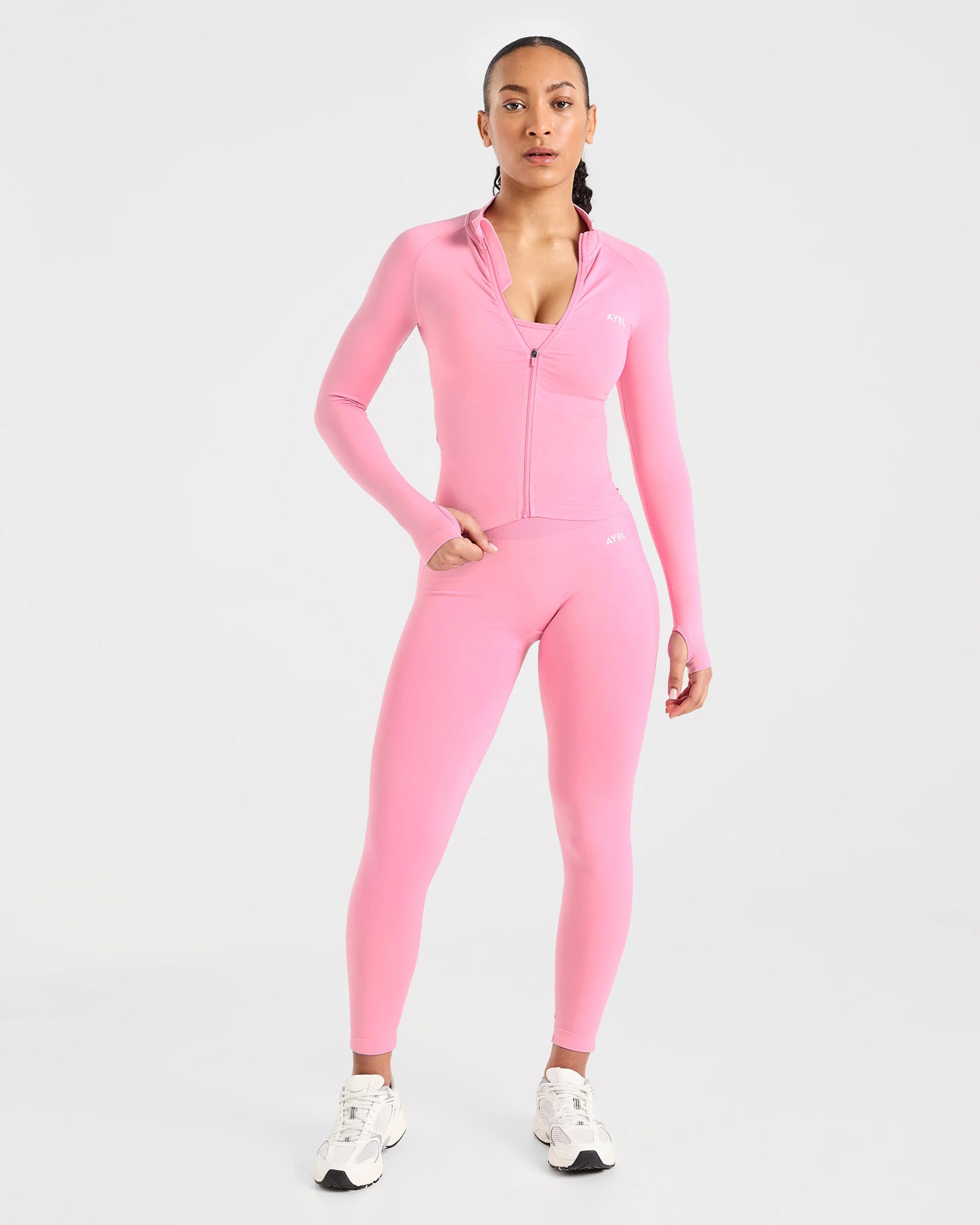 Empower Seamless Full Zip Jacket - Baby Rose - Image 4