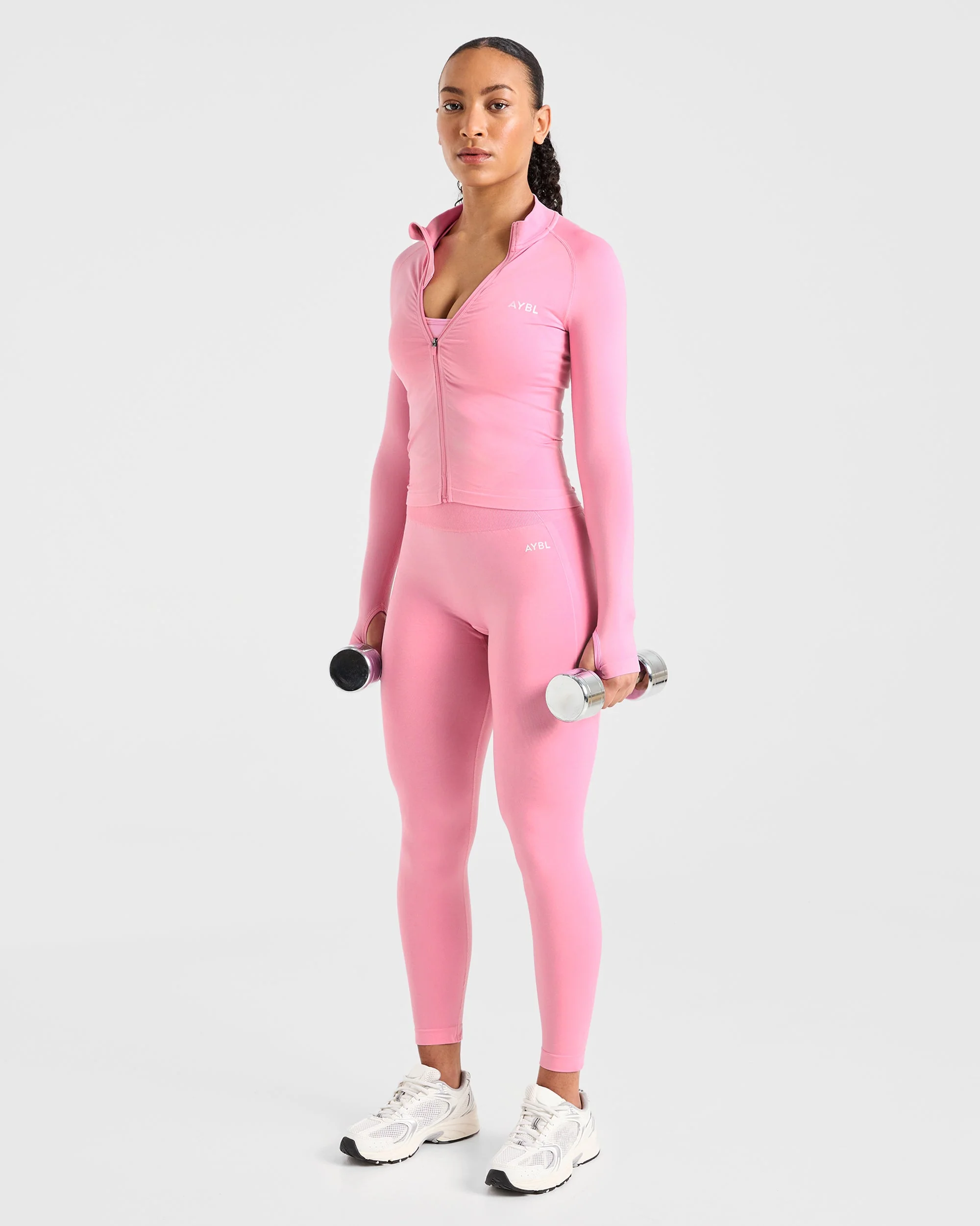 Empower Seamless Full Zip Jacket - Baby Rose - Image 7