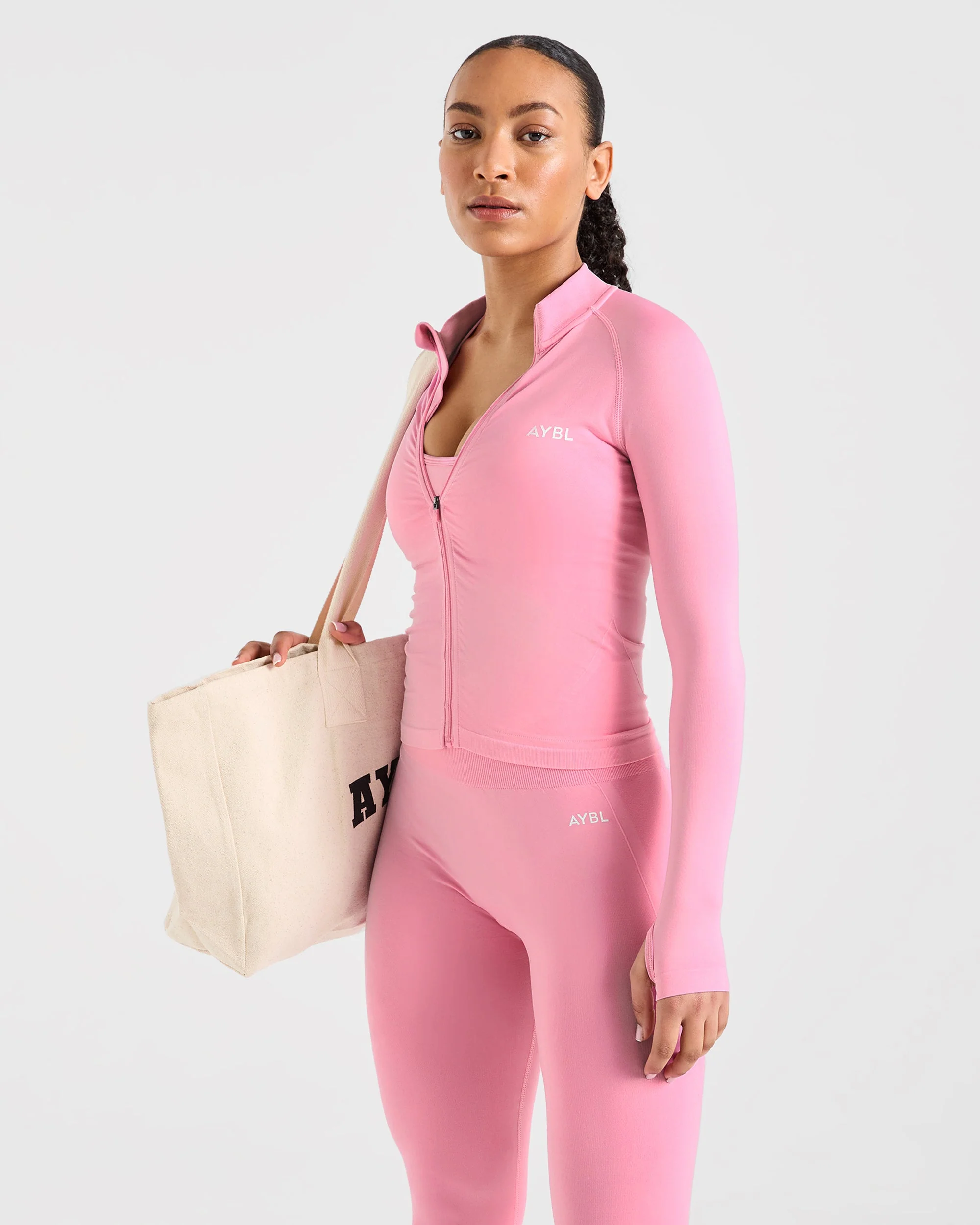 Empower Seamless Full Zip Jacket - Baby Rose - Image 8