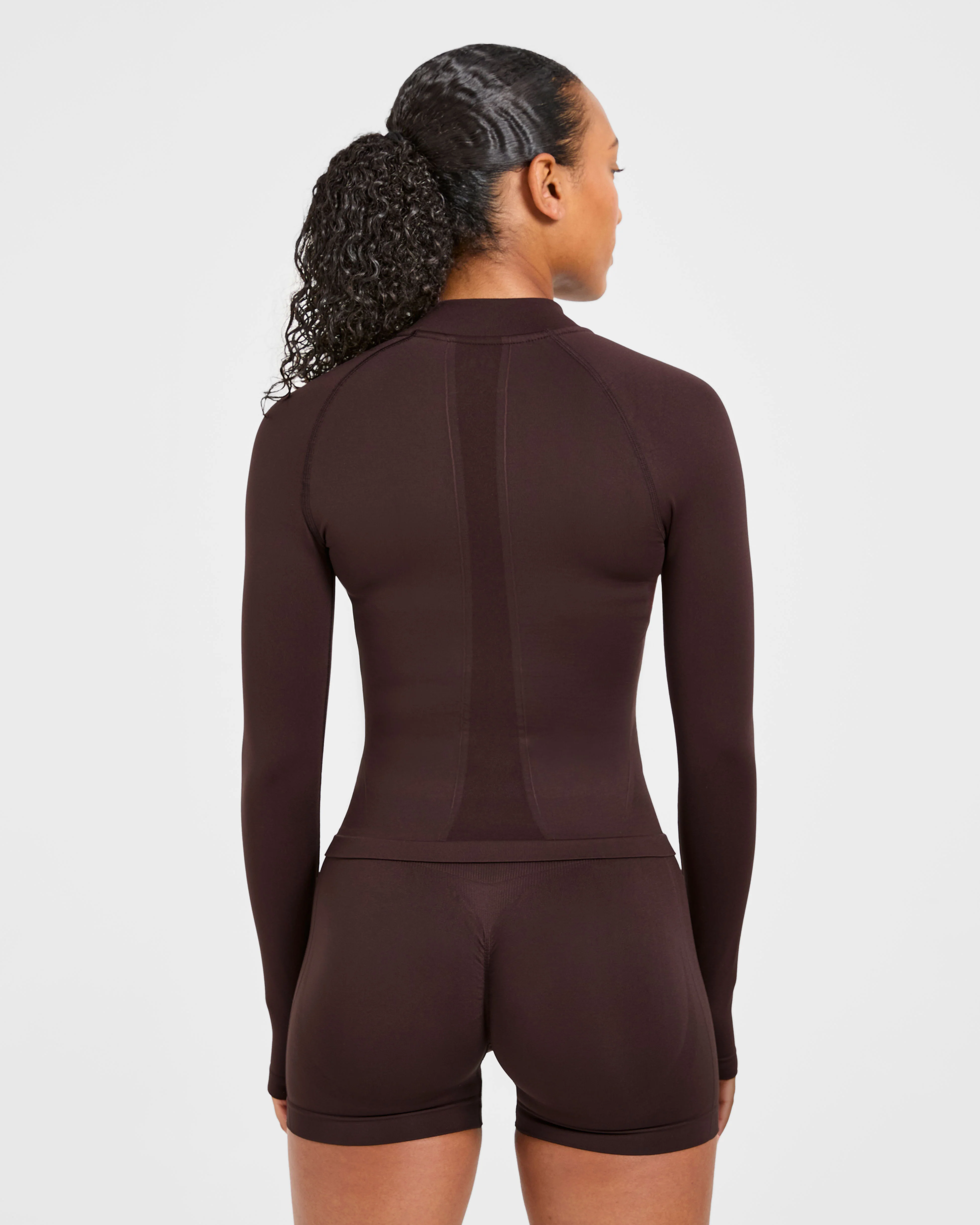 Empower Seamless Full Zip Jacket - Cocoa Brun - Image 2