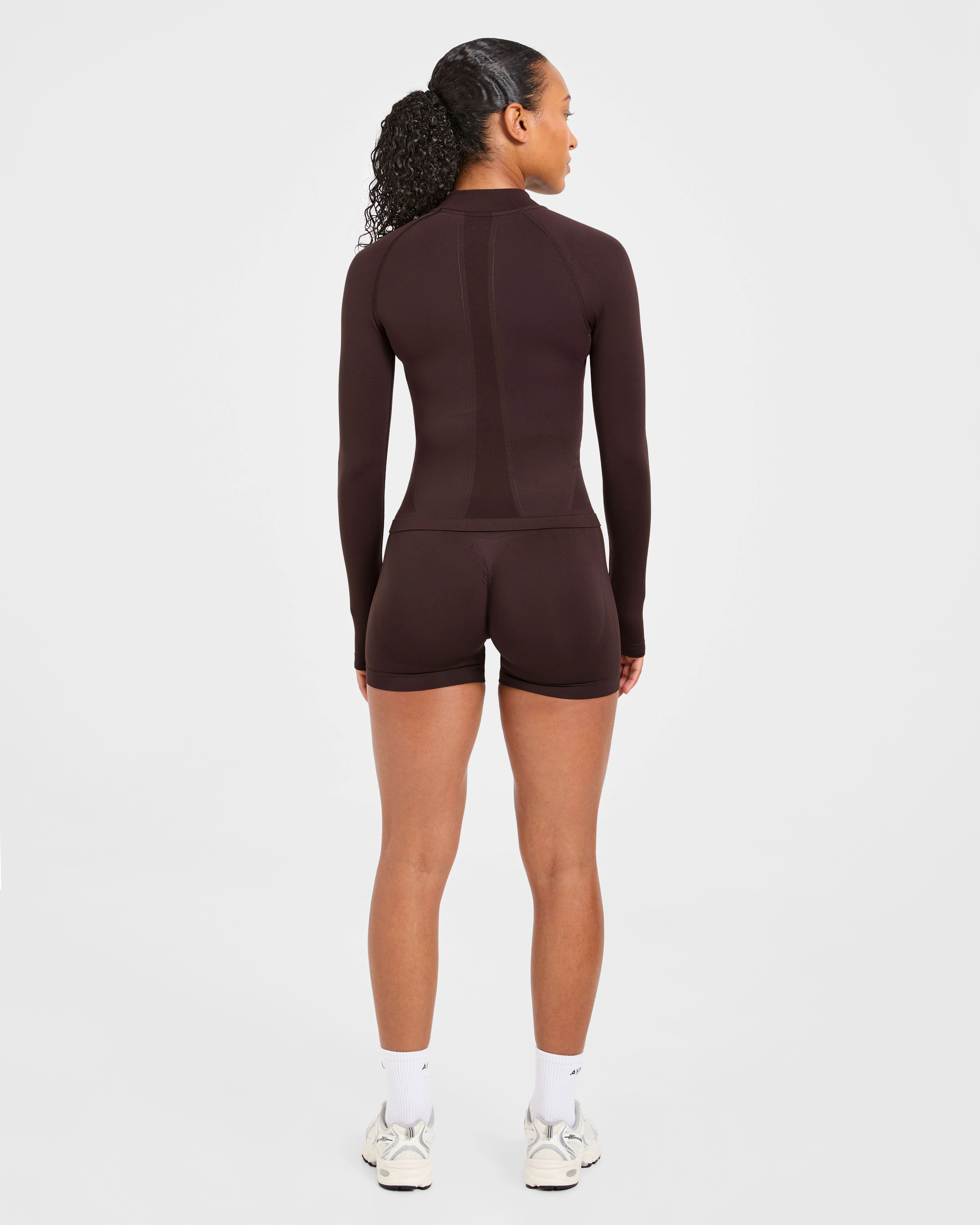 Empower Seamless Full Zip Jacket - Cocoa Brun - Image 4