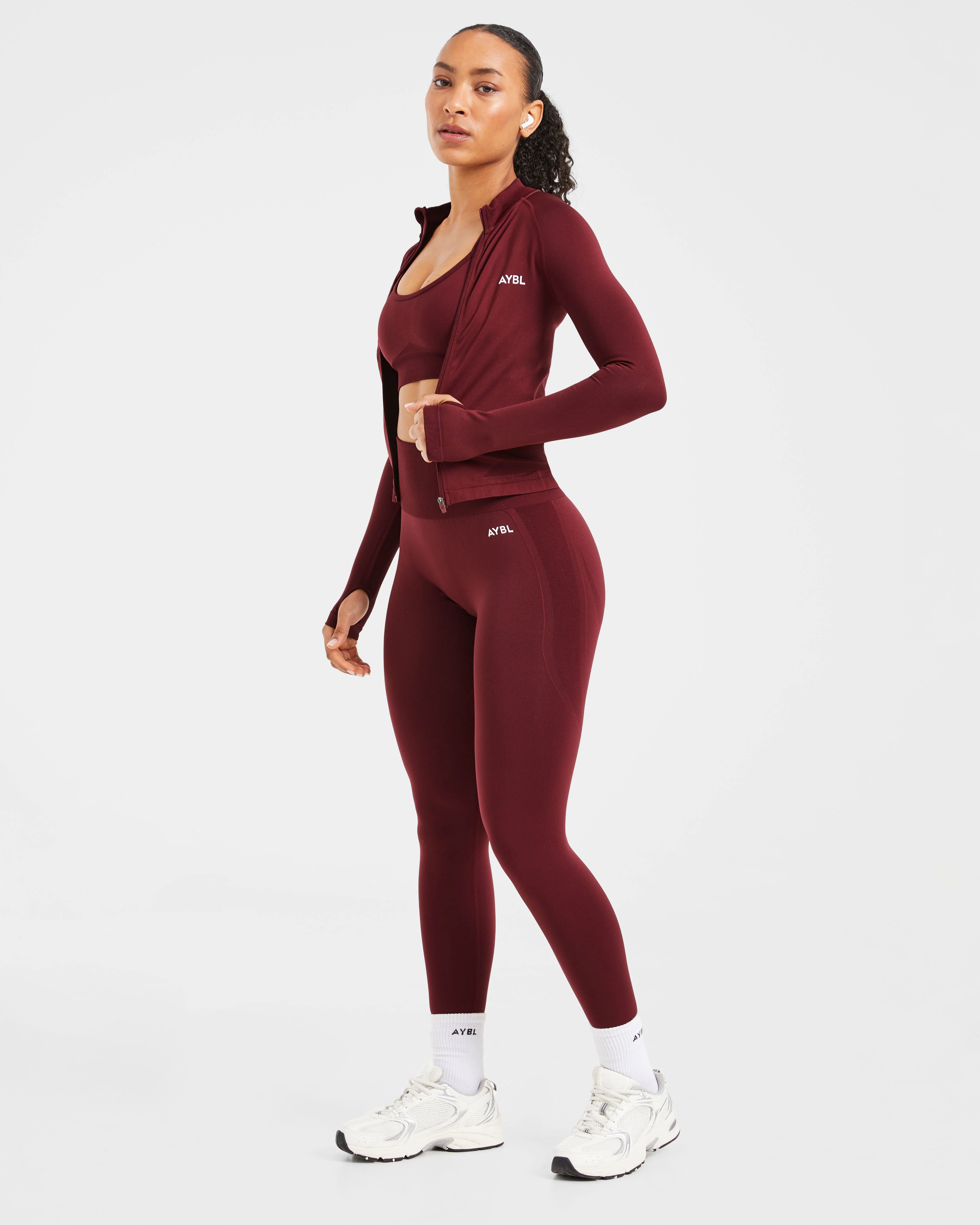 Empower Seamless Full Zip Jacket - Rouge Wine - Image 7