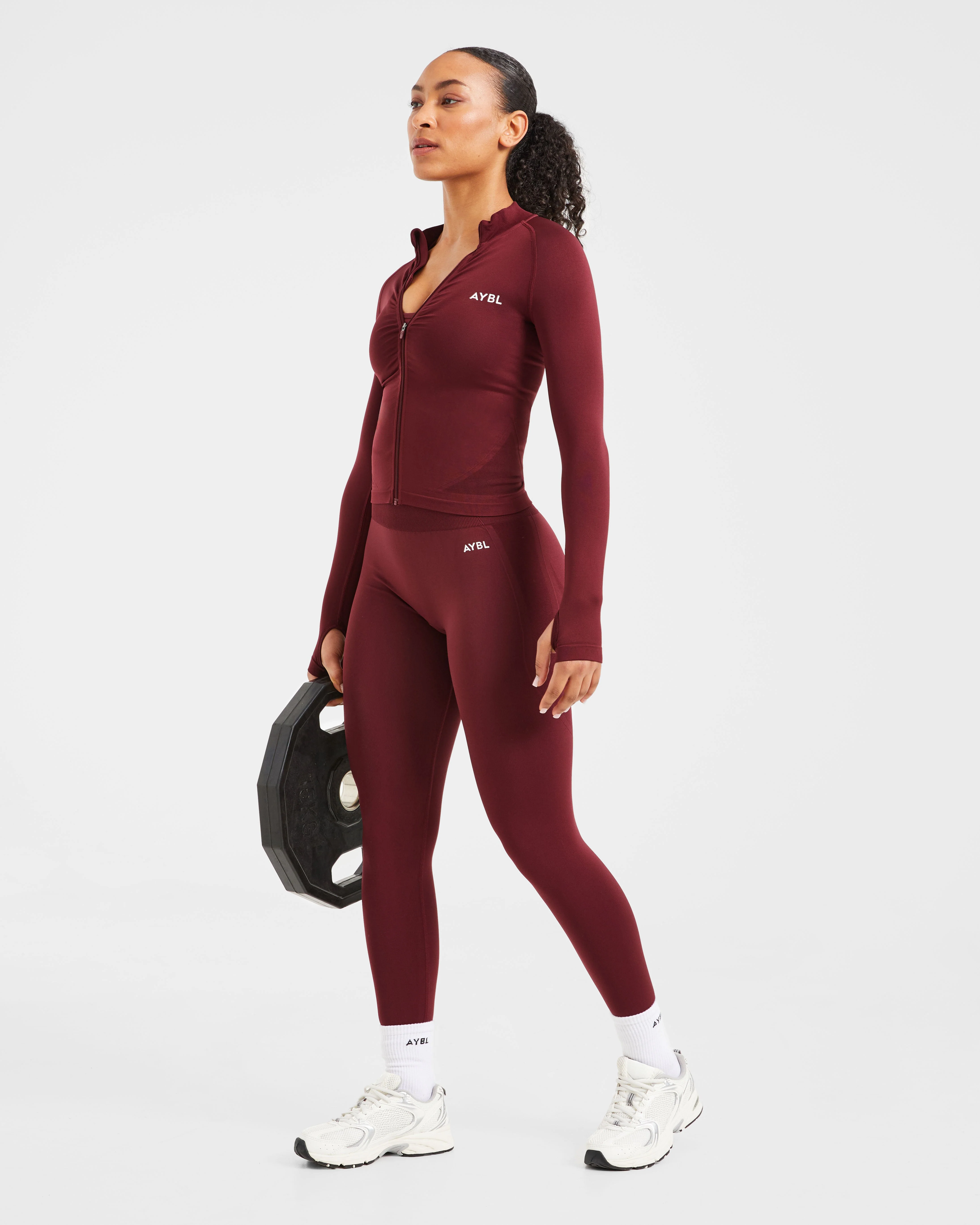 Empower Seamless Full Zip Jacket - Rouge Wine - Image 8