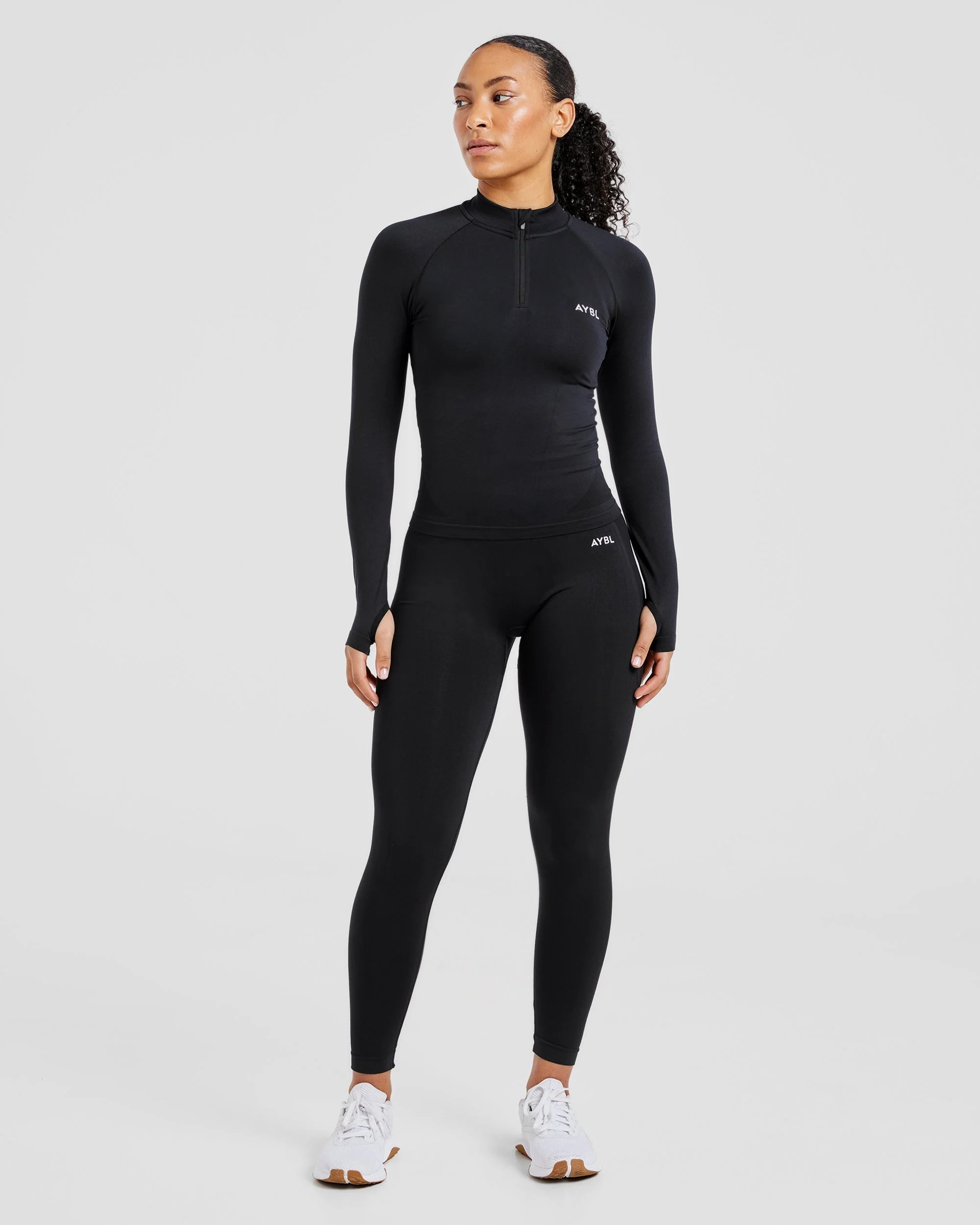 Empower Seamless 1/2 Zip Jacket - Noir - Image 3