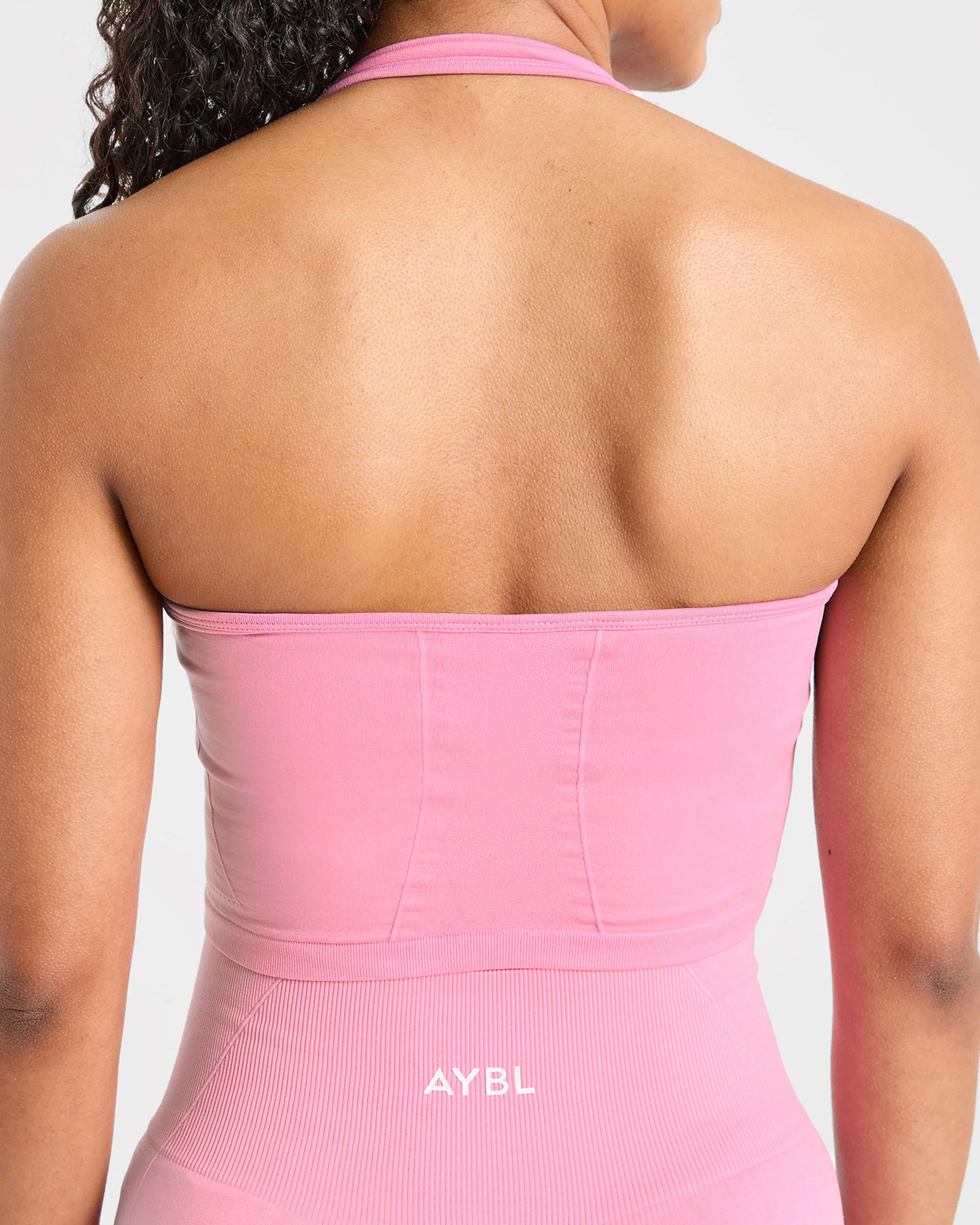 Empower Seamless Halterneck Crop Top - Baby Rose - Image 6