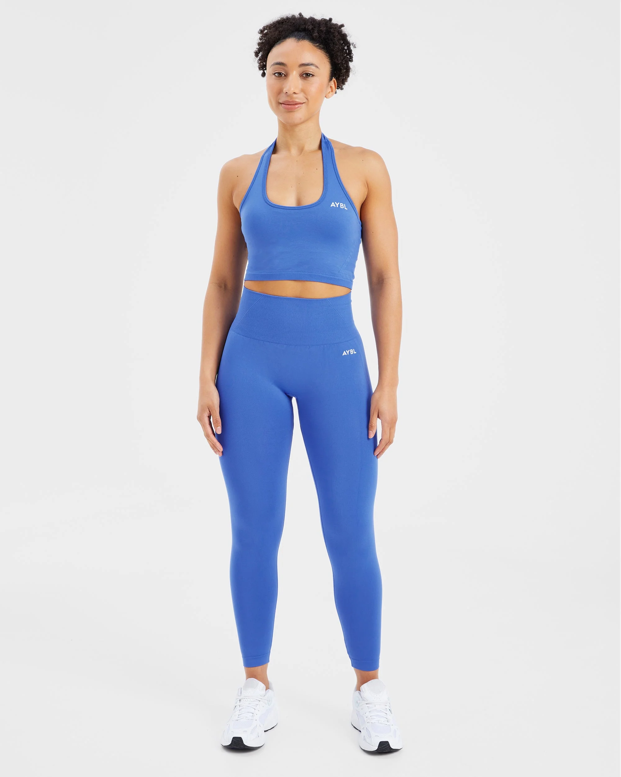 Empower Seamless Halterneck Crop Top - Cobalt - Image 3