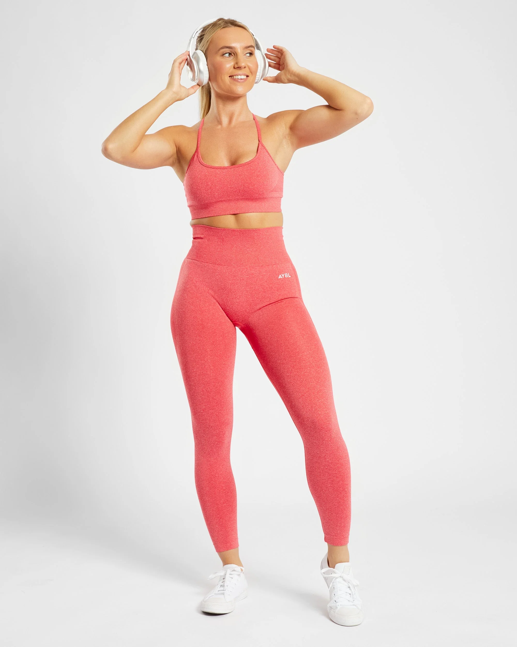 Empower Seamless Leggings - Coral Rouge Marl - Image 8